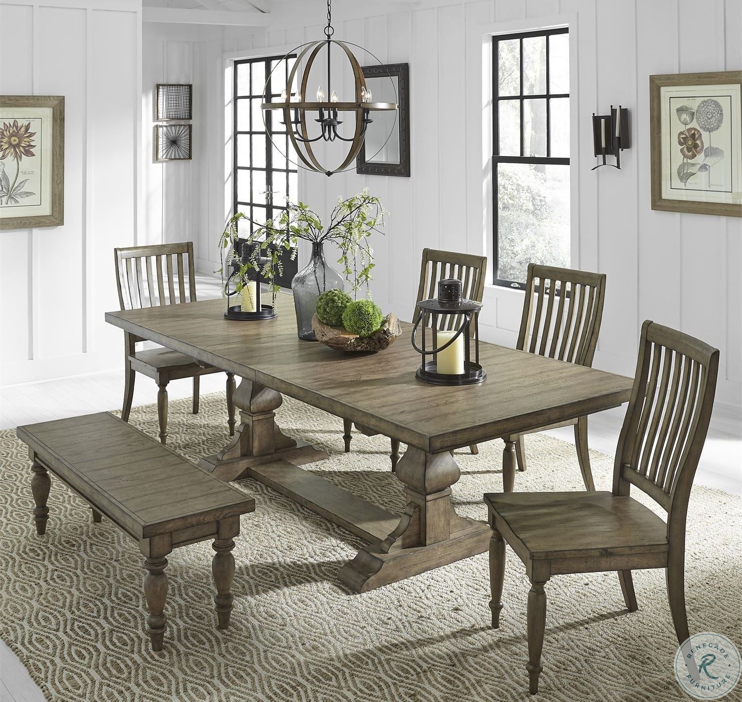 Harvest Home Barley Brown 42 Extendable Dining Room Set
