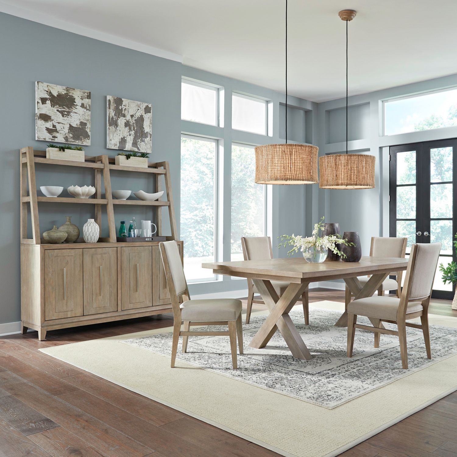 Brentwood Sandstone 102" Extendable Rectangular Dining Room Set from ...