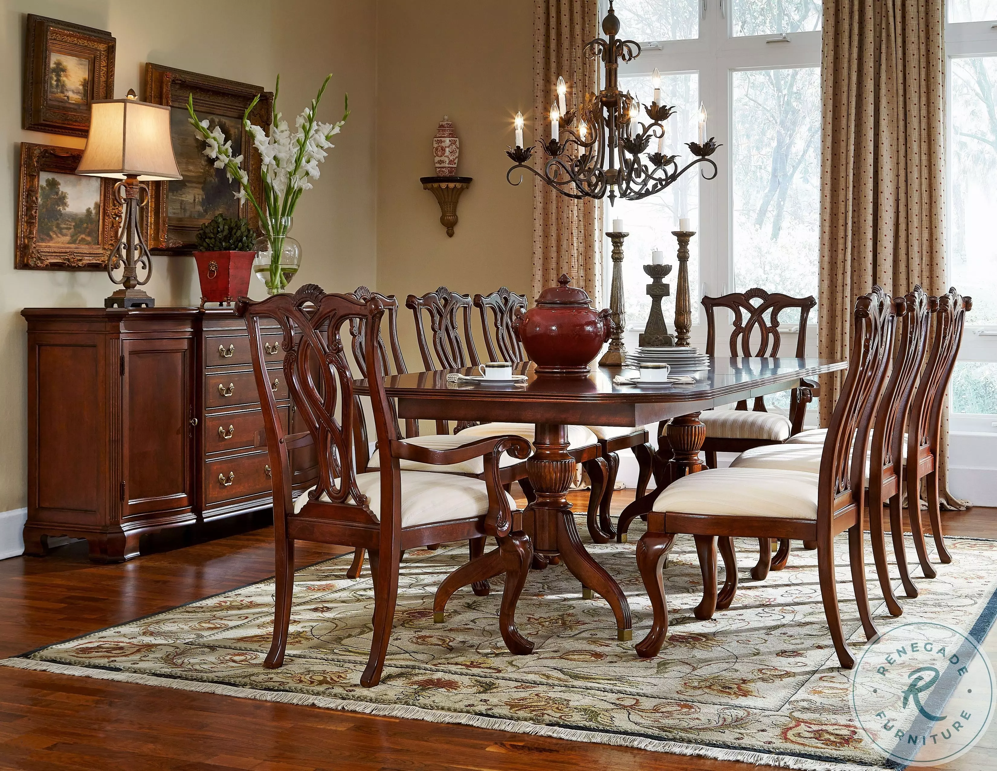 Cherry Grove Classic Antique Cherry Pierced Back Side Chair Set of