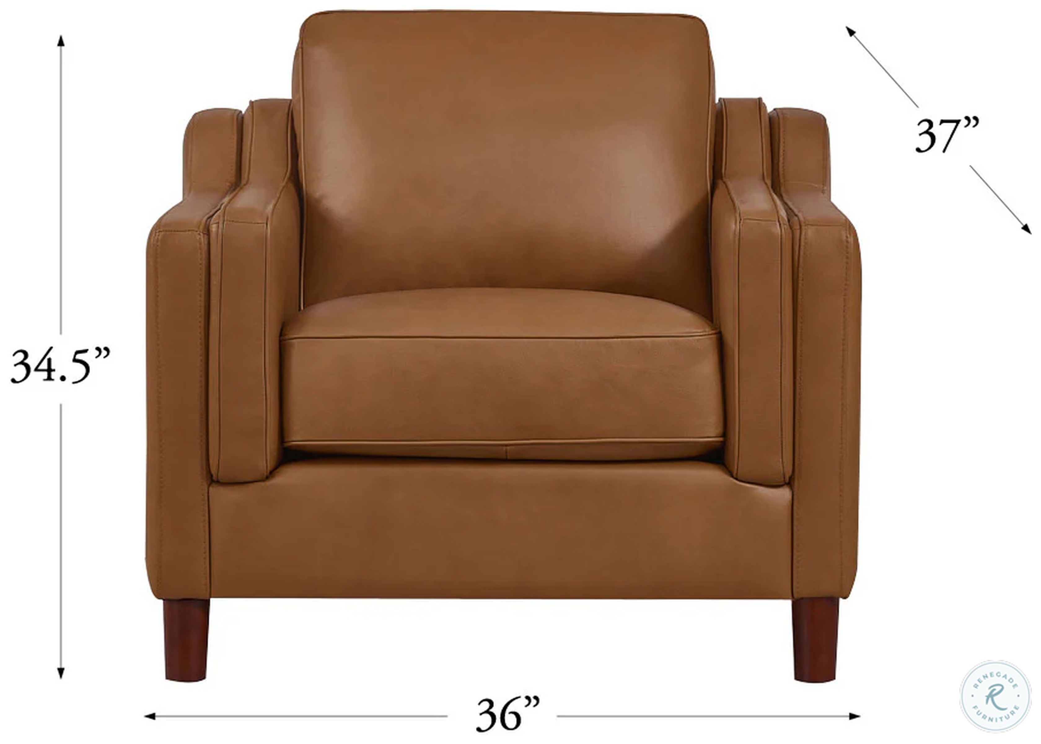 Isla Cognac Leather Upholstered Accent Chair