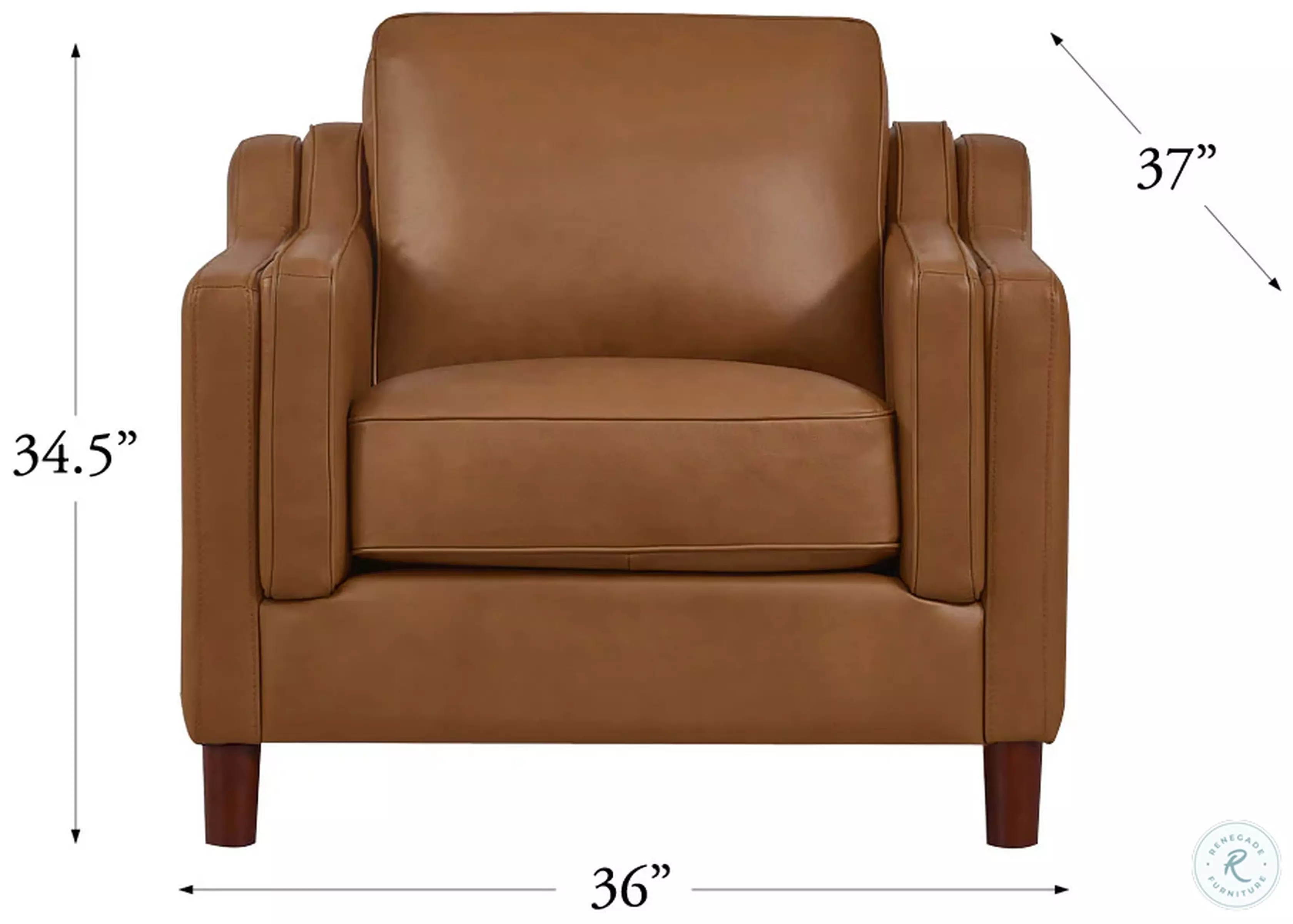 Isla Cognac Leather Upholstered Accent Chair