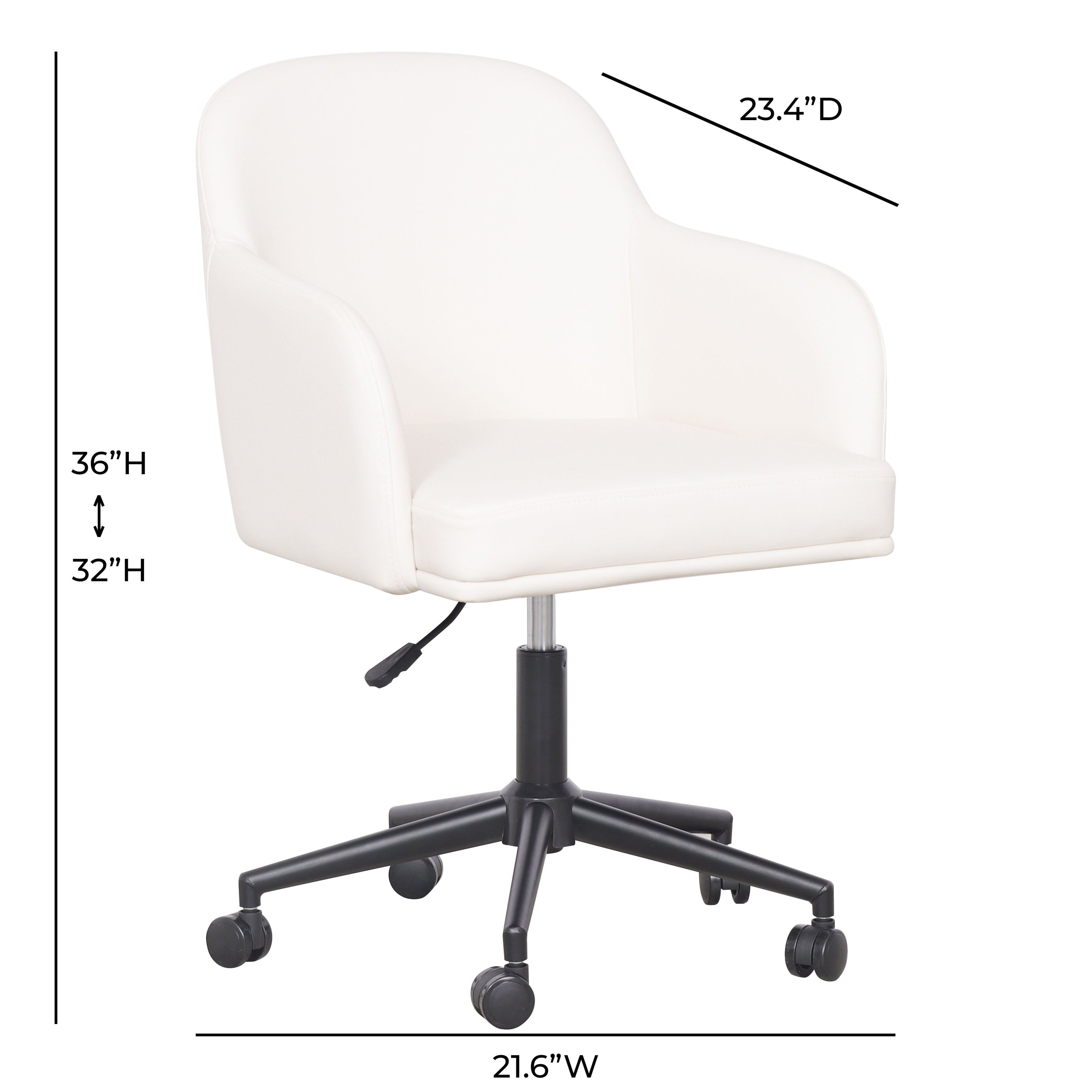 Sydney Cream Upholstered Swivel Desk Chair