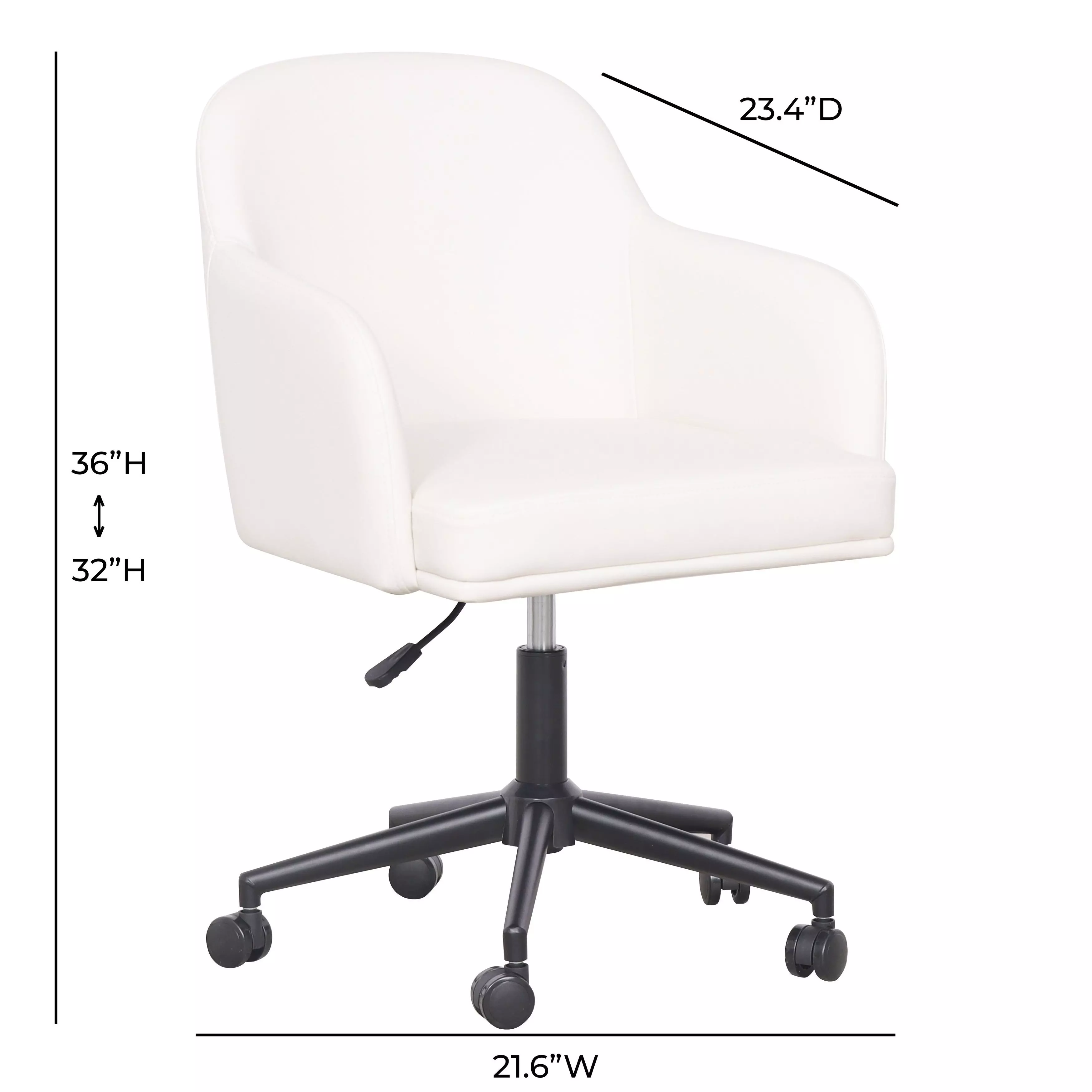 Sydney Cream Upholstered Swivel Desk Chair