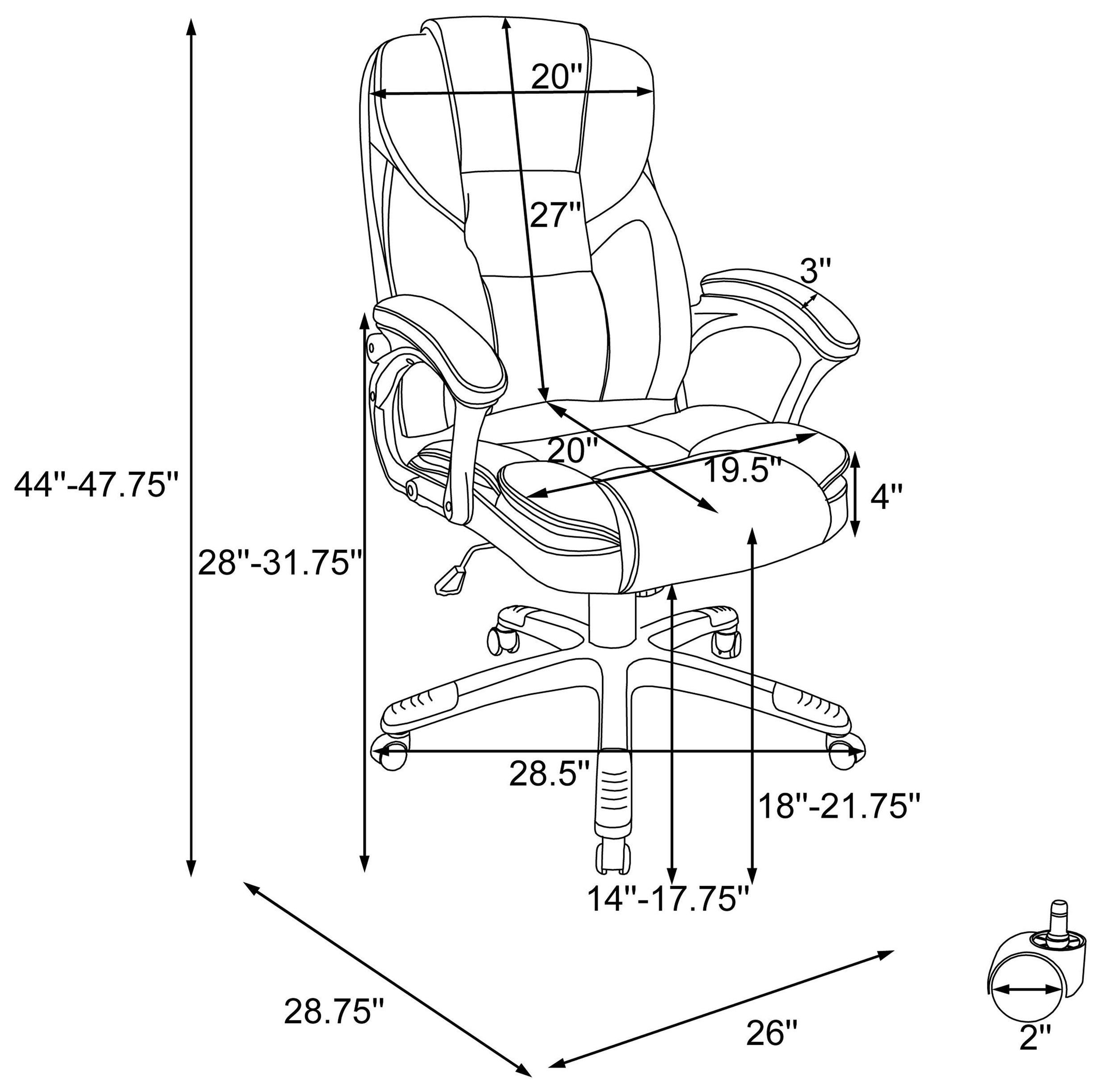 Kaffir Dark Brown And Silver Adjustable Office Chair