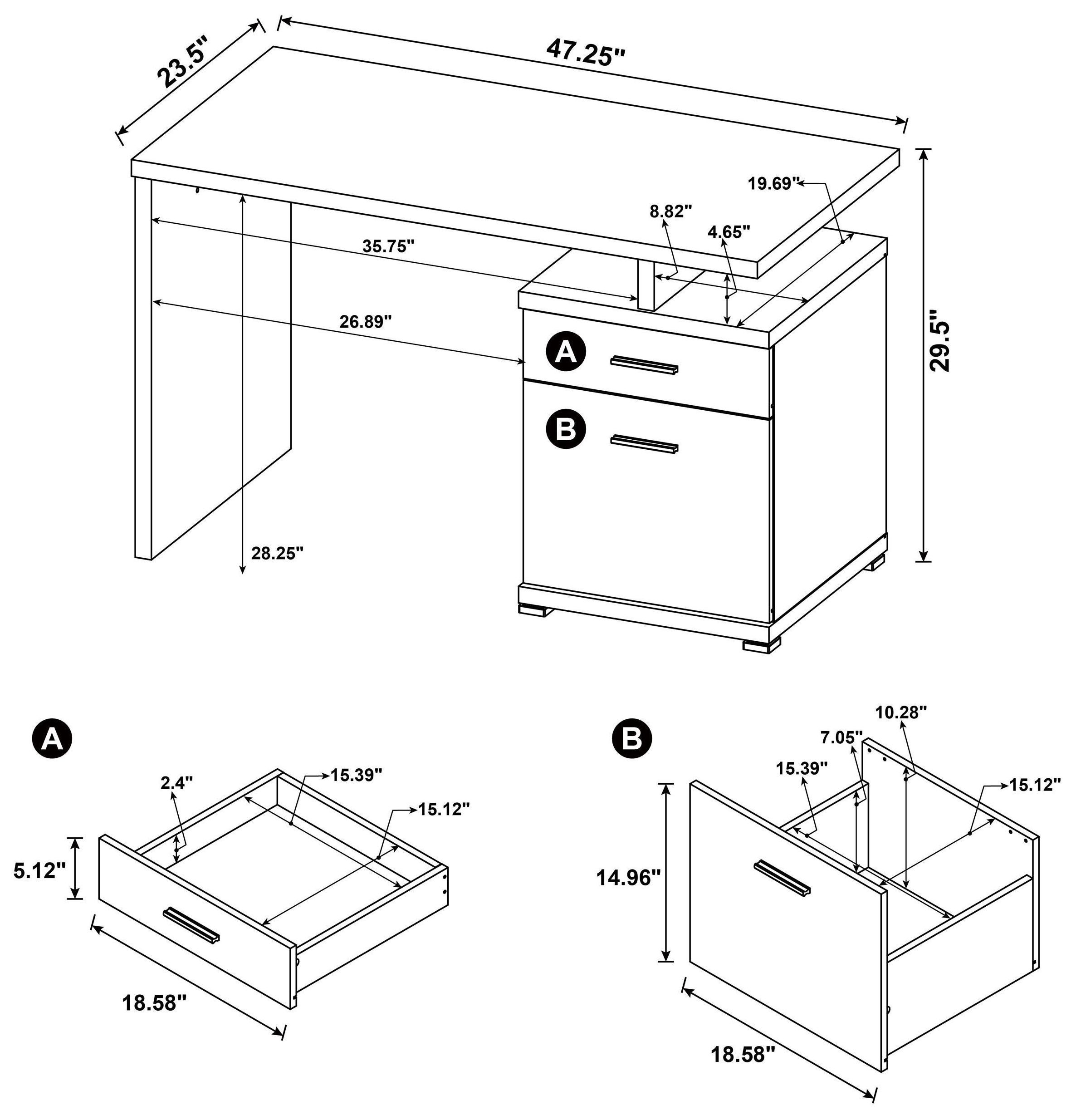 Irving Cappuccino Office Desk