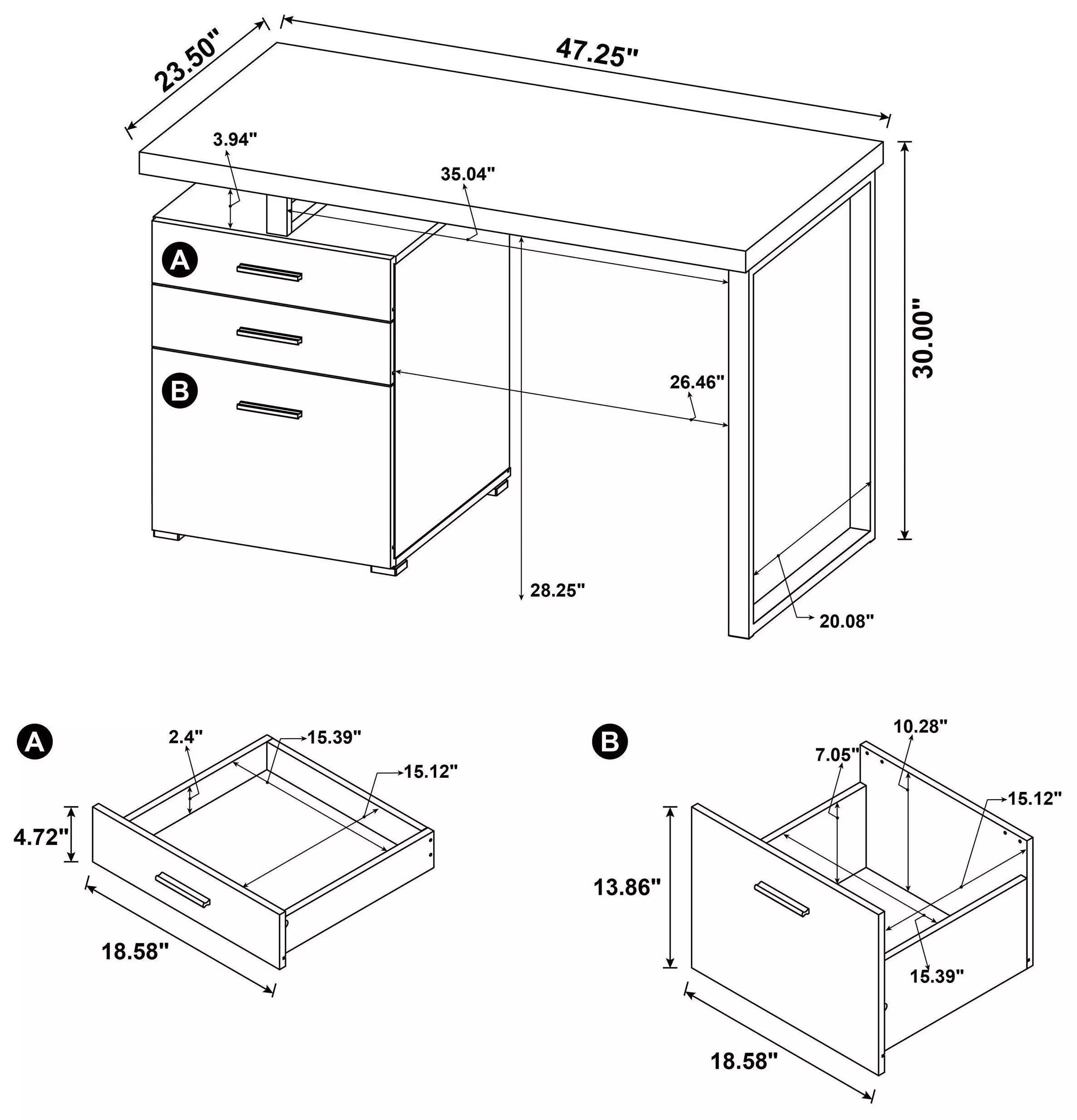 Brennan Weathered Gray Writing Desk