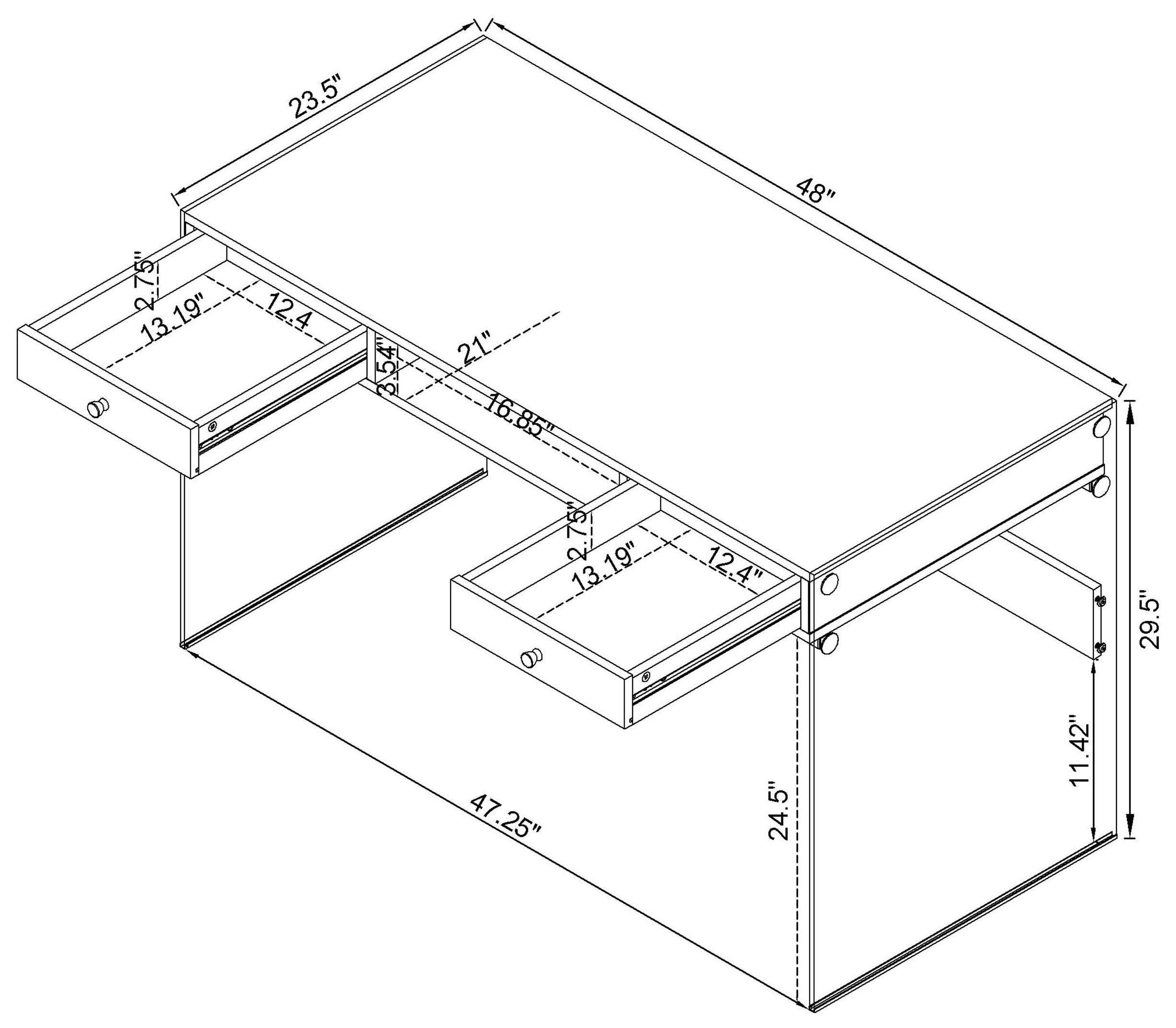 Dobrev Gloss White Computer Desk