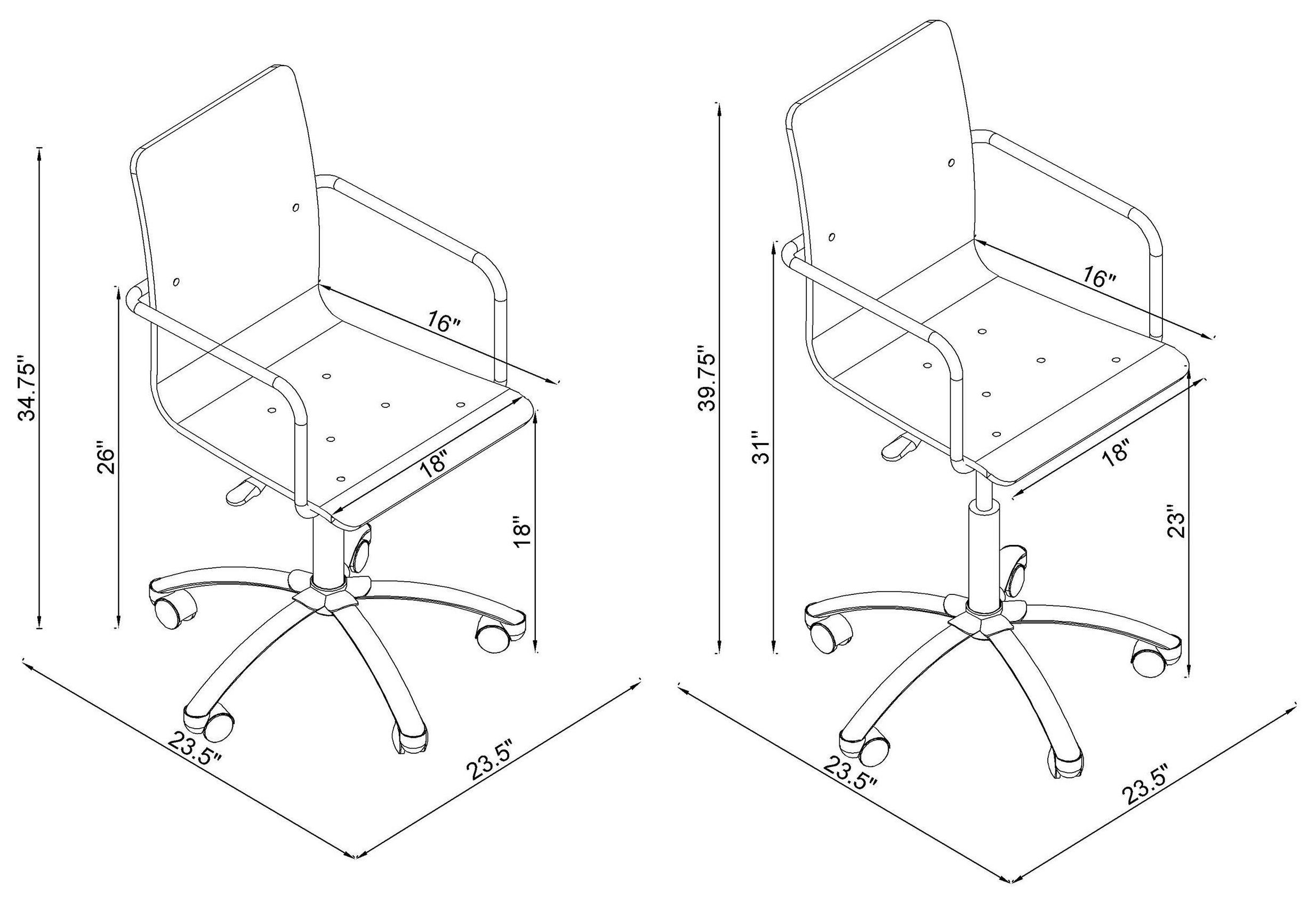 Amaturo Clear Acrylic Adjustable Office Chair