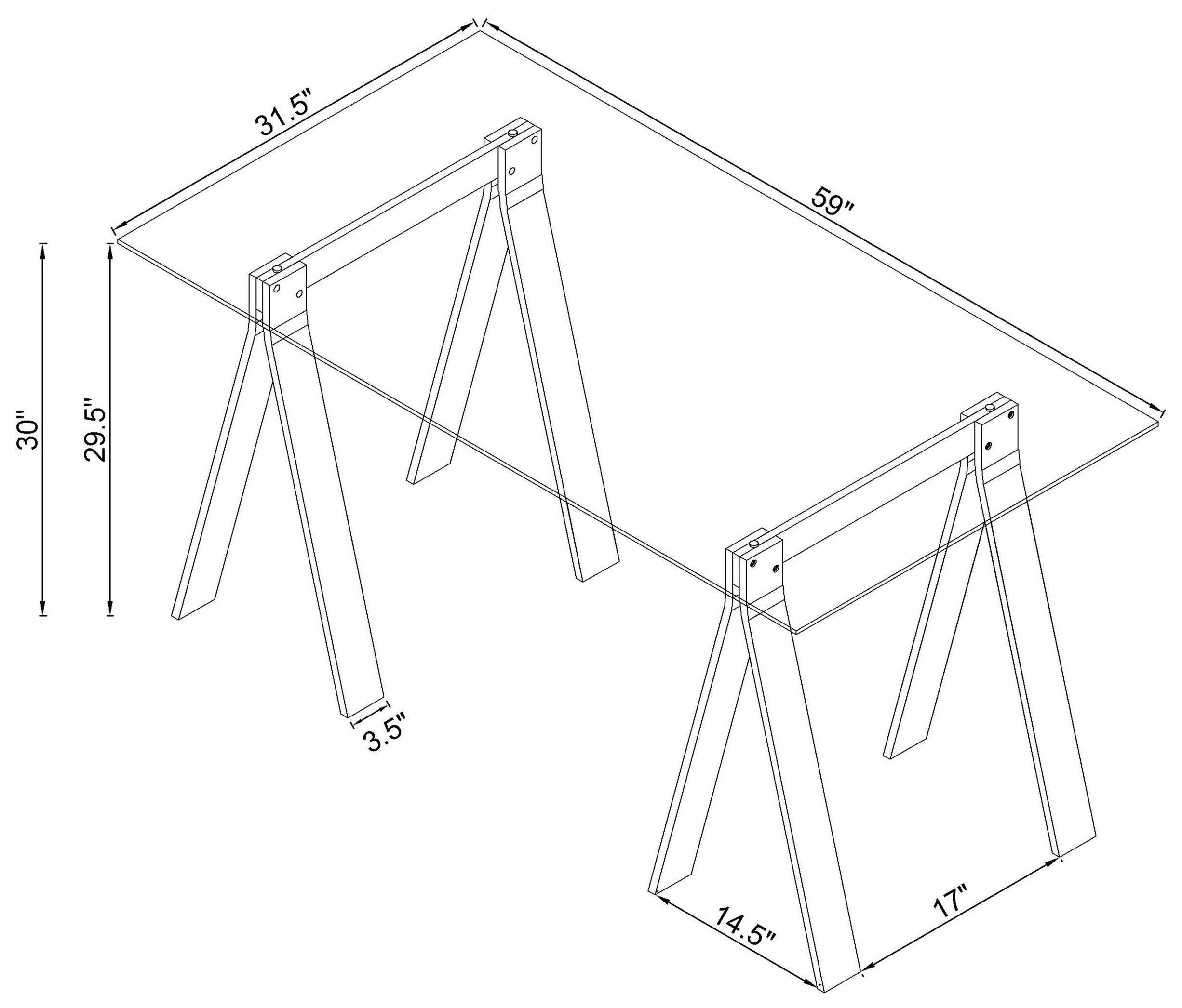 Amaturo Clear Acrylic Writing Desk