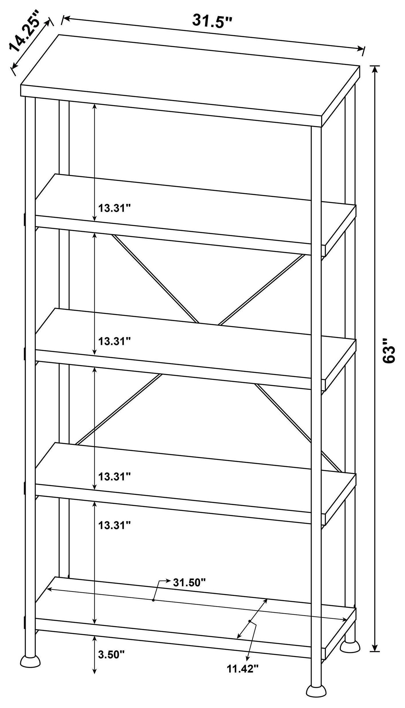 Analiese Antique Nutmeg and Black Bookcase