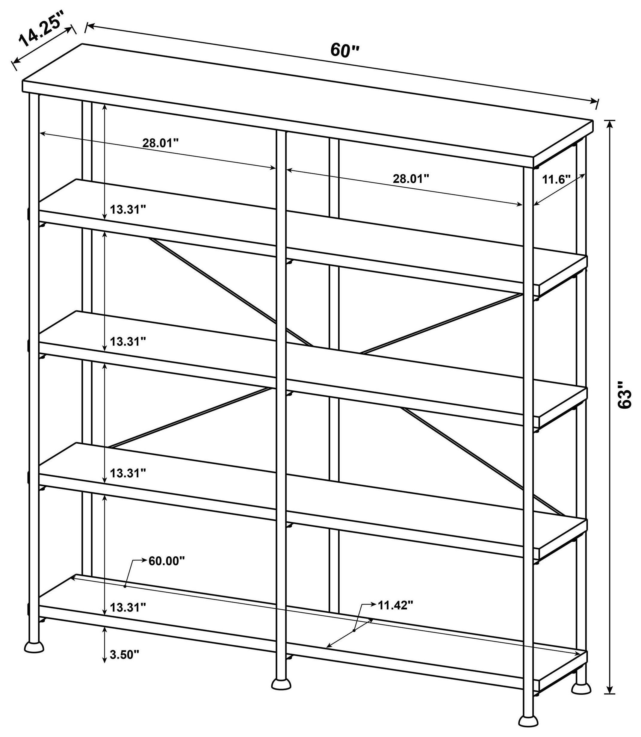 Analiese Antique Nutmeg and Black Large Bookcase