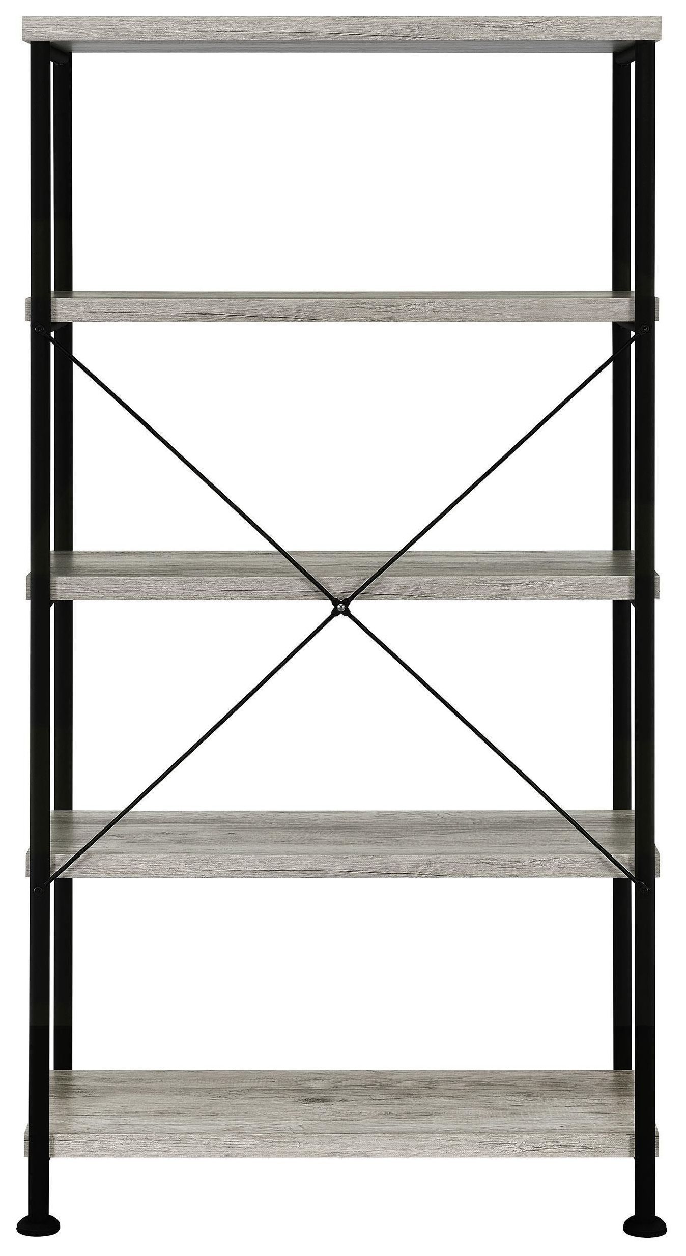 Analiese Gray Driftwood and Black 30" Bookcase