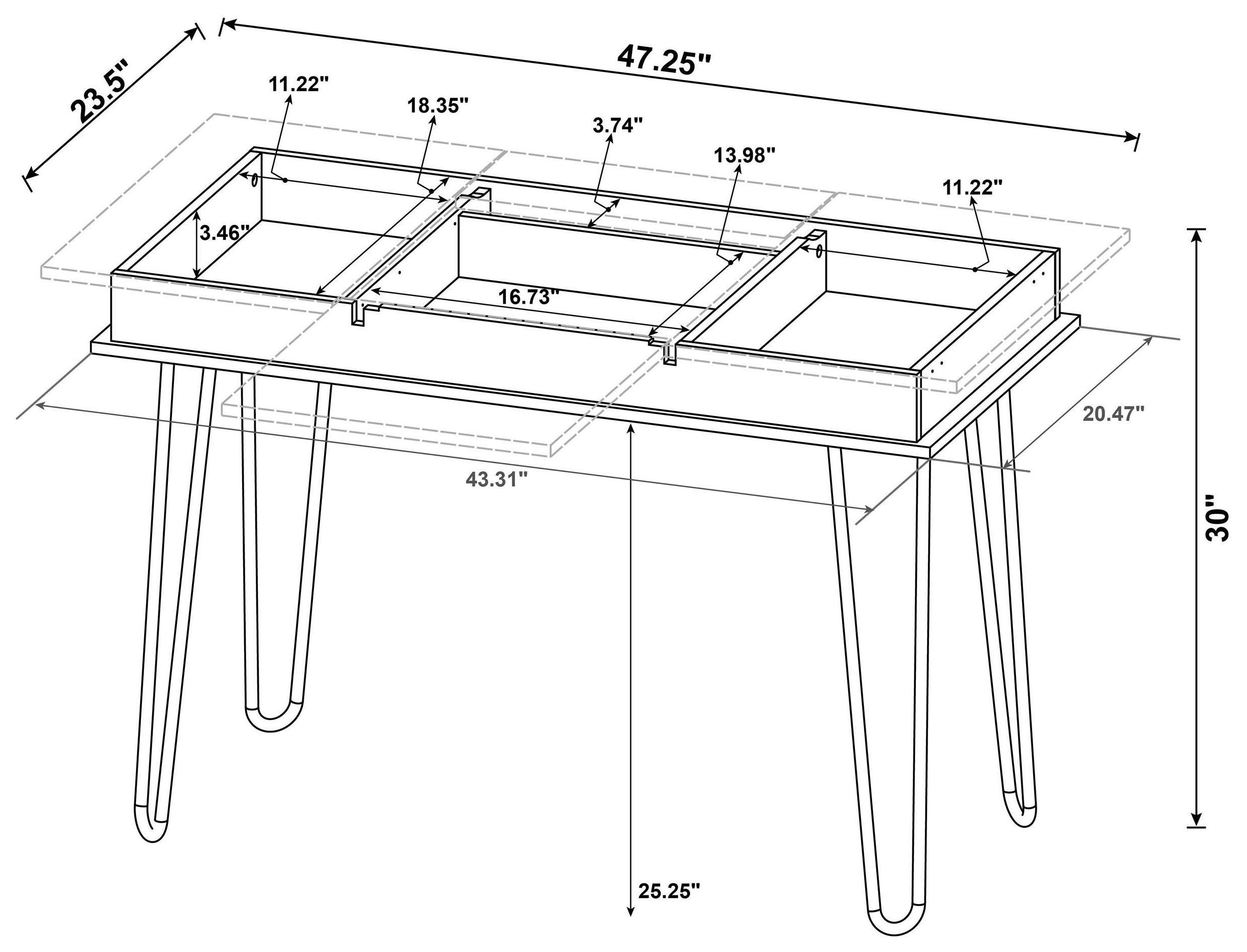 Sheeran Rustic Amber Writing Desk