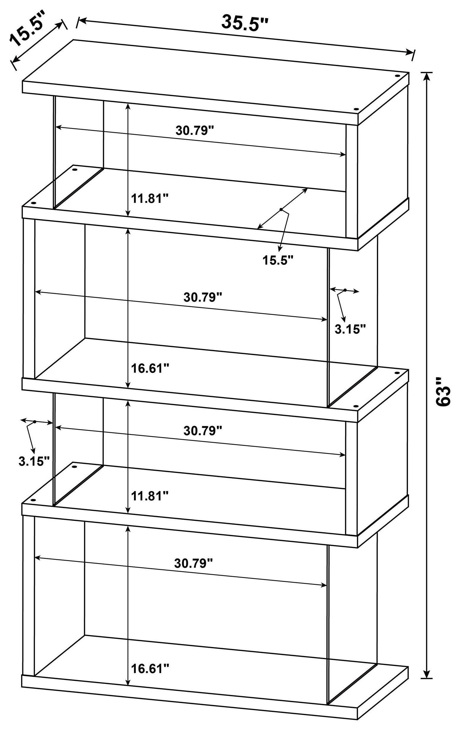Emelle Grey Driftwood Bookcase