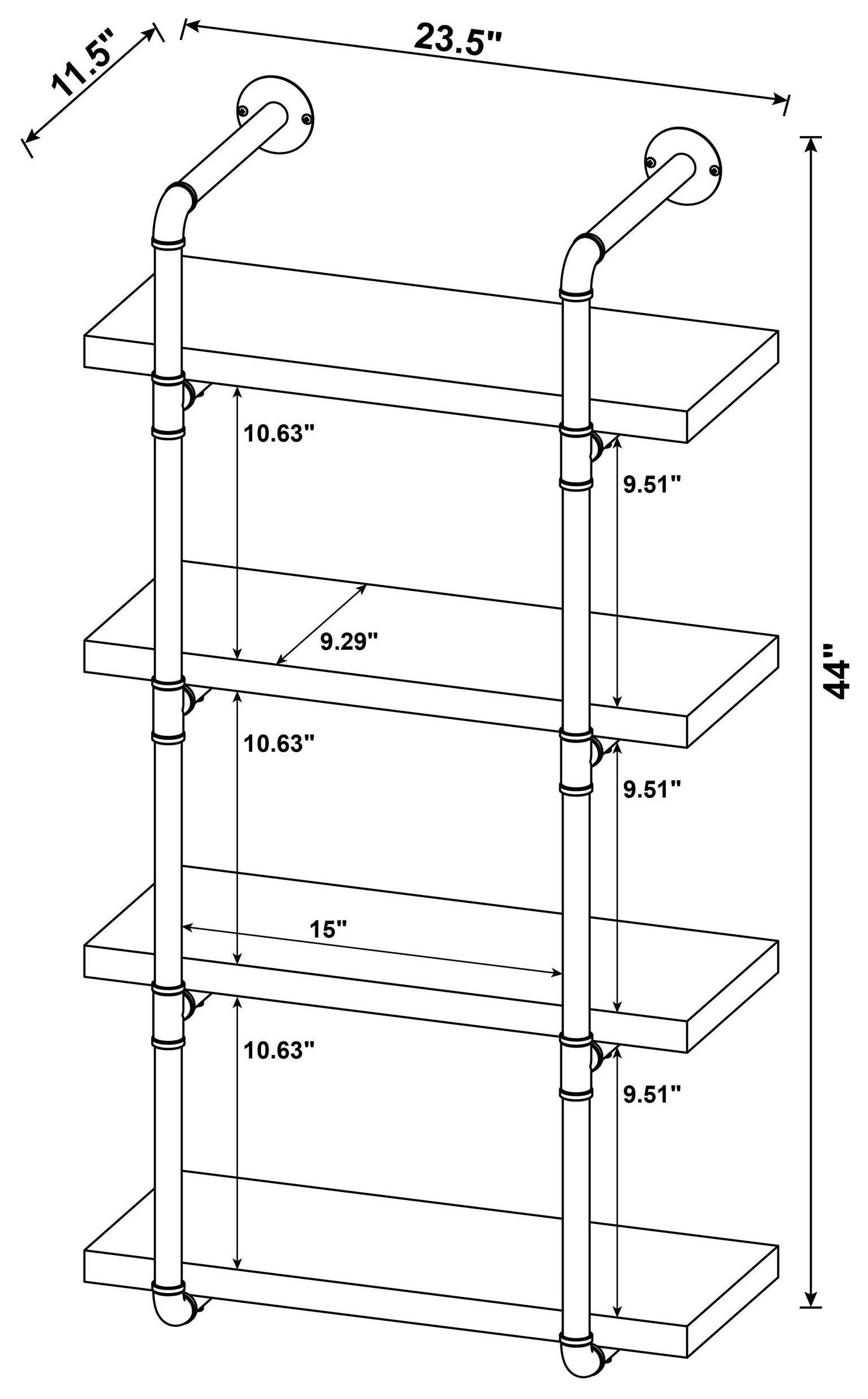Elmcrest Black And Grey Driftwood 24" Wall Shelf