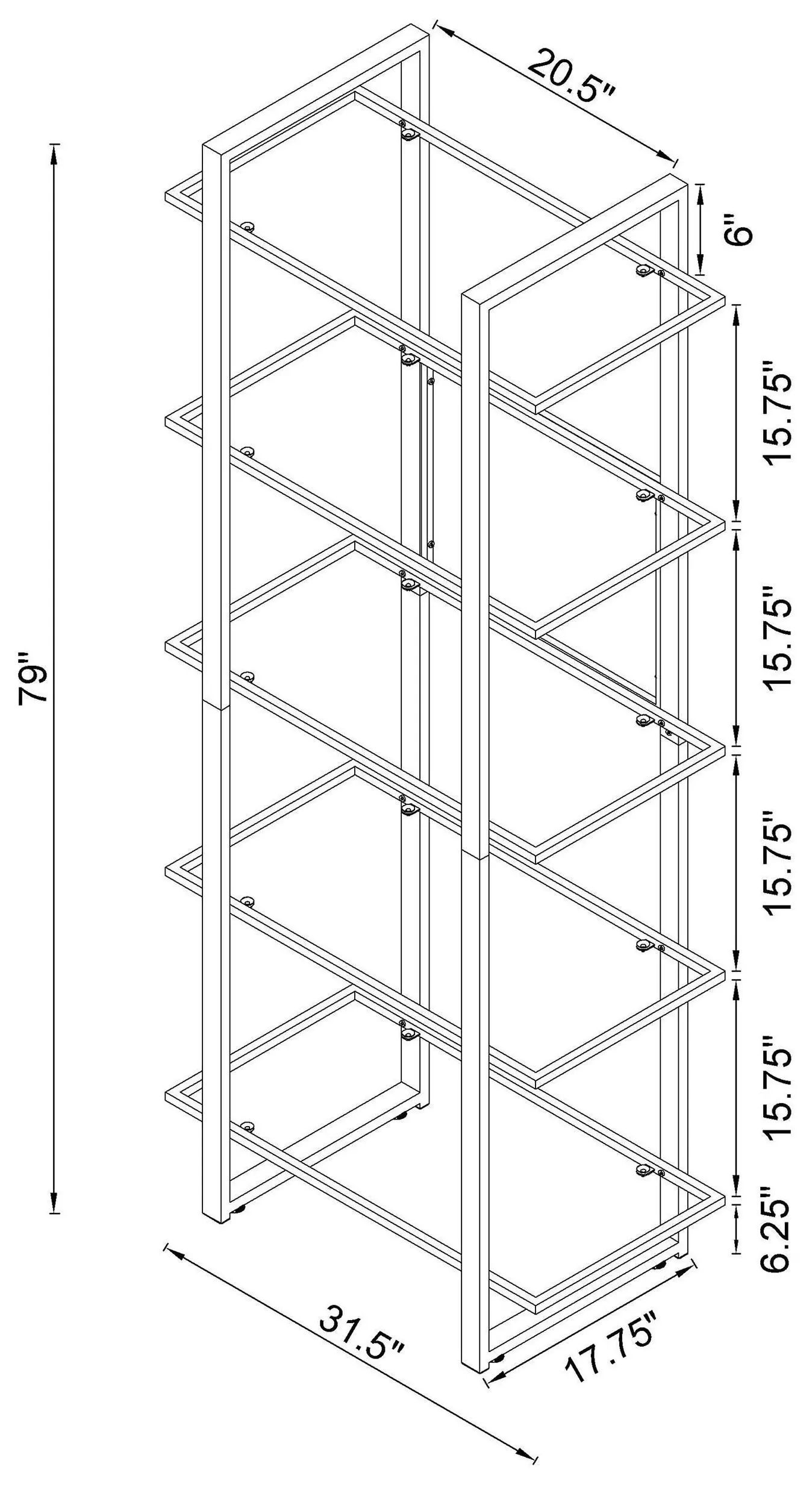 Hartford Chrome Bookcase