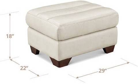 Montell Natural Leather Upholstered Rectangular Ottoman