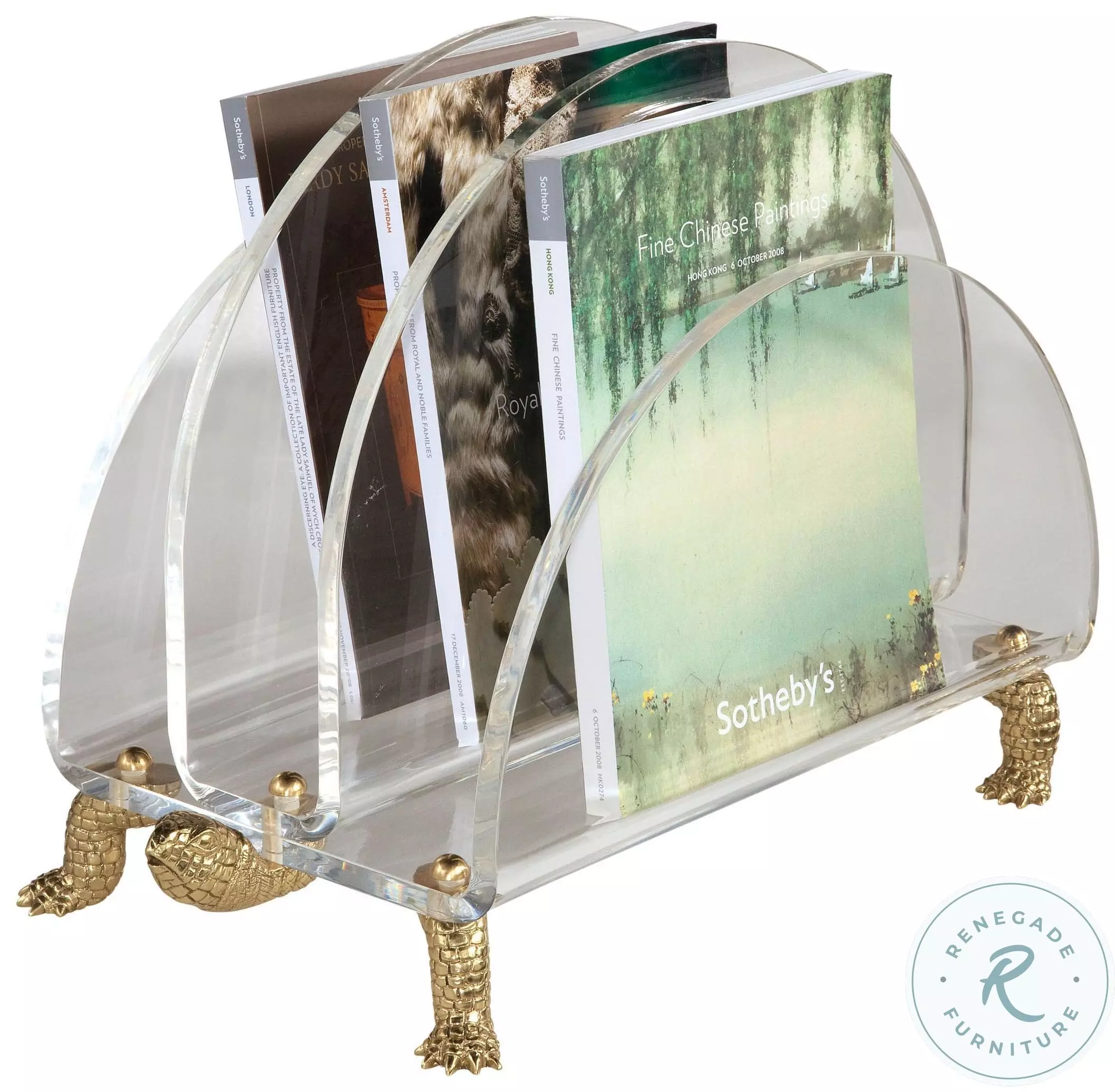 Tortoise Clear Acrylic Magazine Rack From Maitland-Smith | Coleman ...