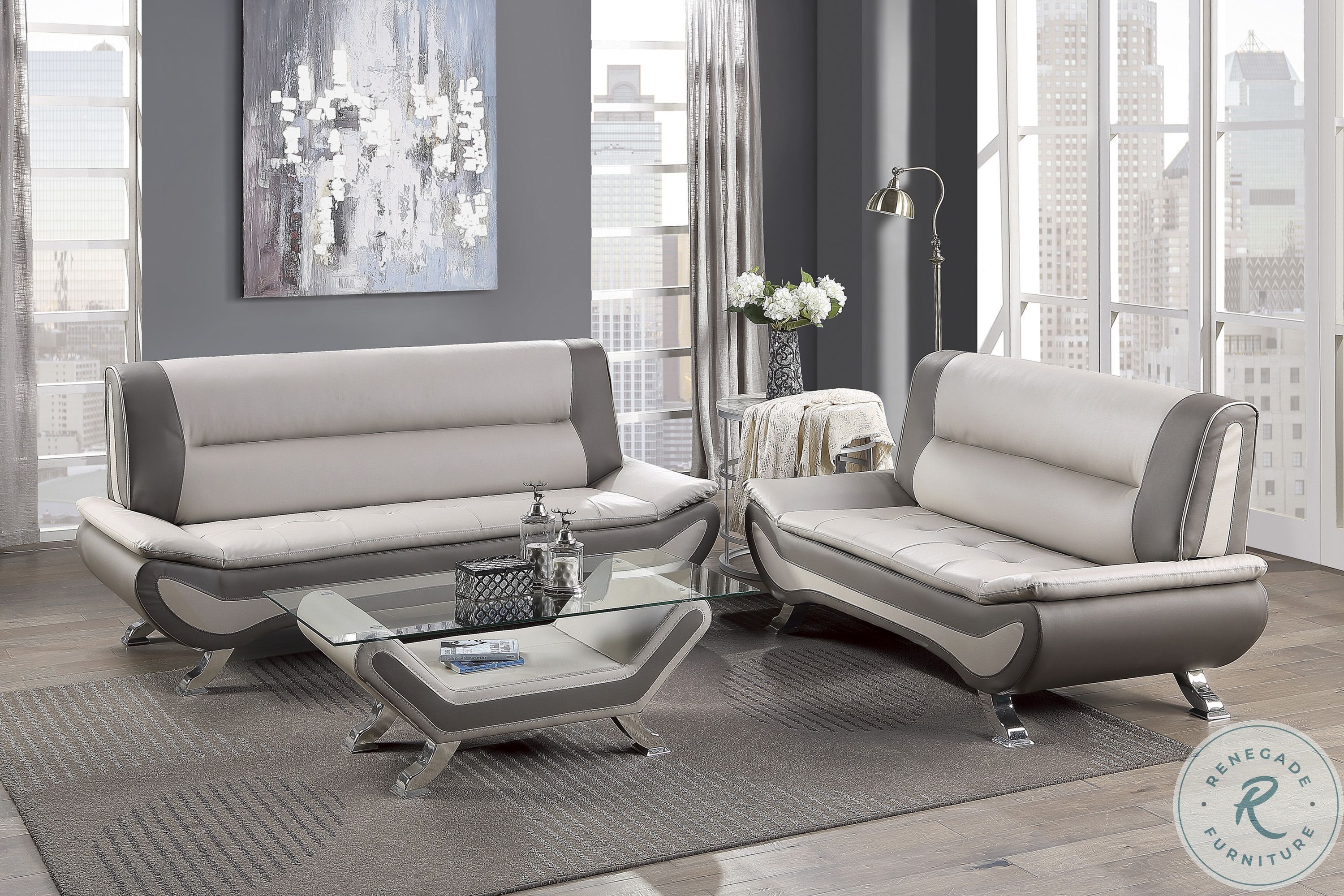 Veloce Beige and Gray Living Room Set from Homelegance Coleman Furniture