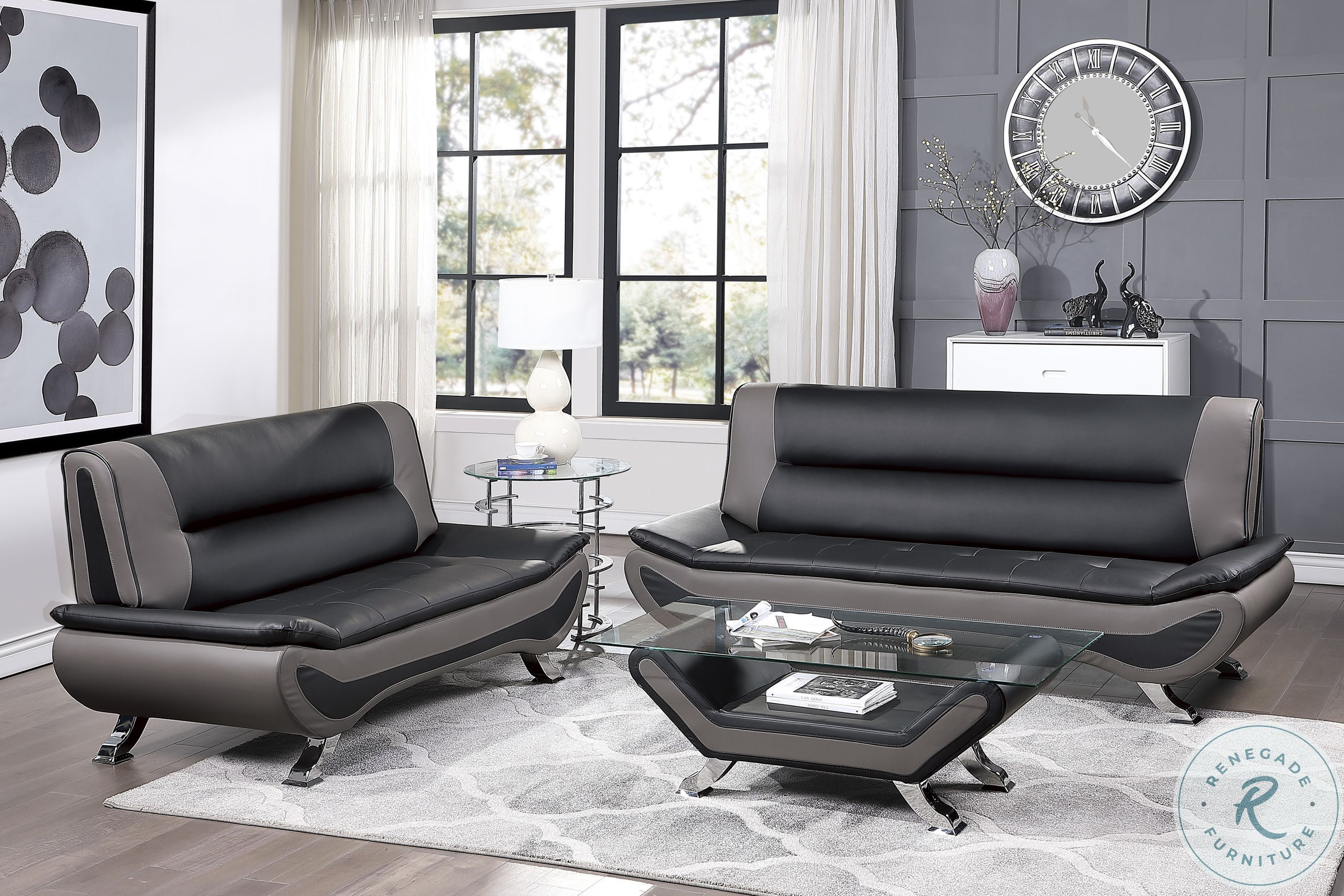 Veloce Black and Gray Living Room Set from Homelegance Coleman Furniture