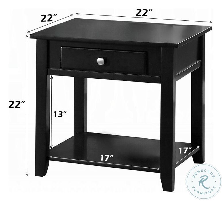 Malachi Black Square End Table