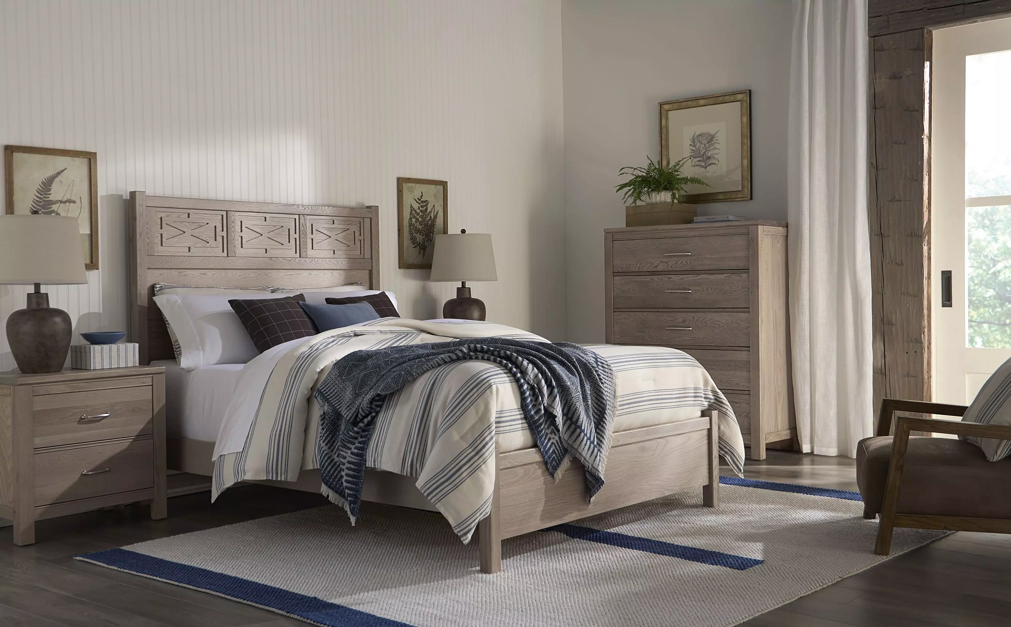 Tide And Timber Clear Oak Panel Storage Bedroom Set From Vaughan