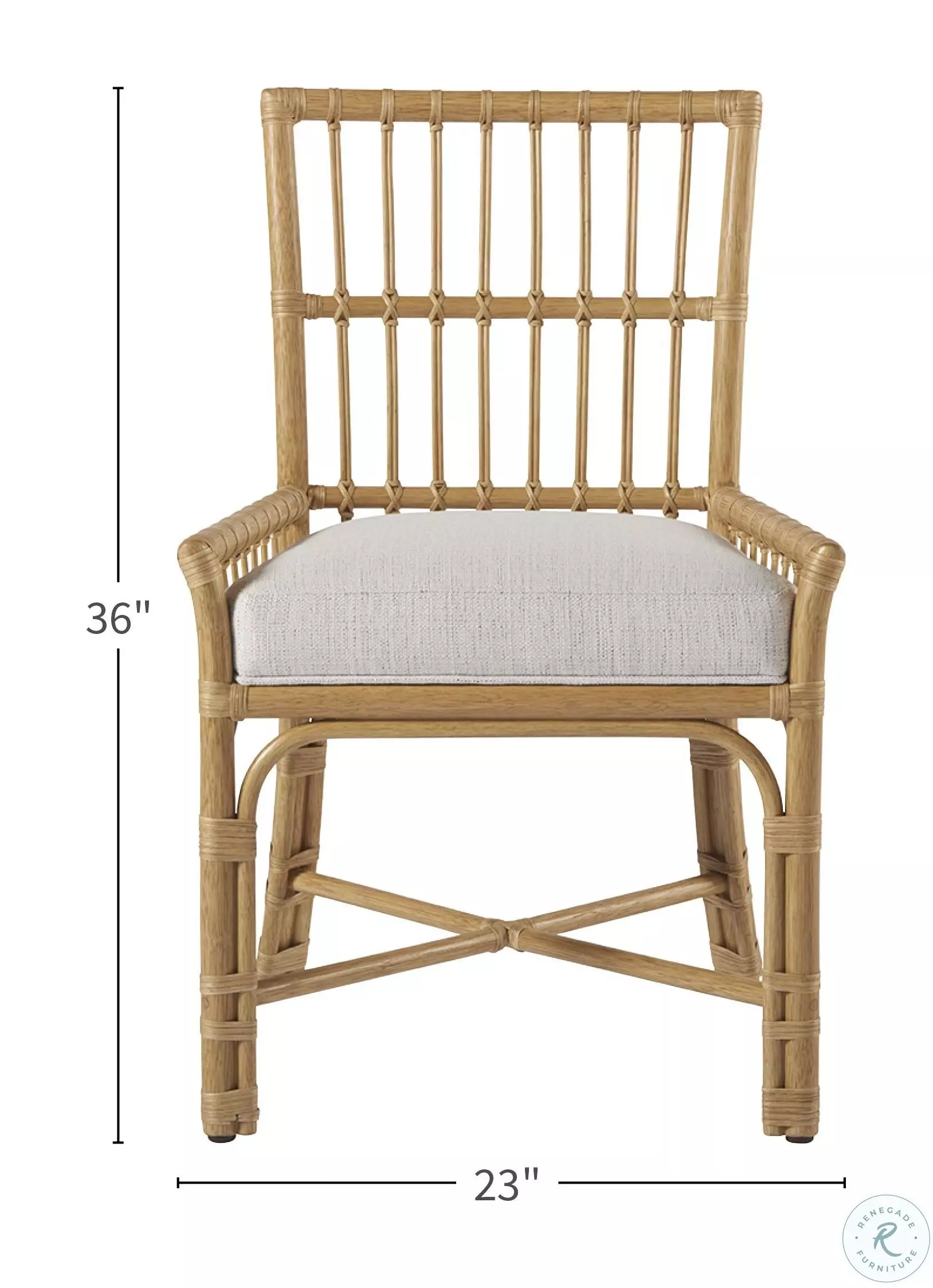 Crystal Bay Dover Natural Low Arm Chair Set of 2