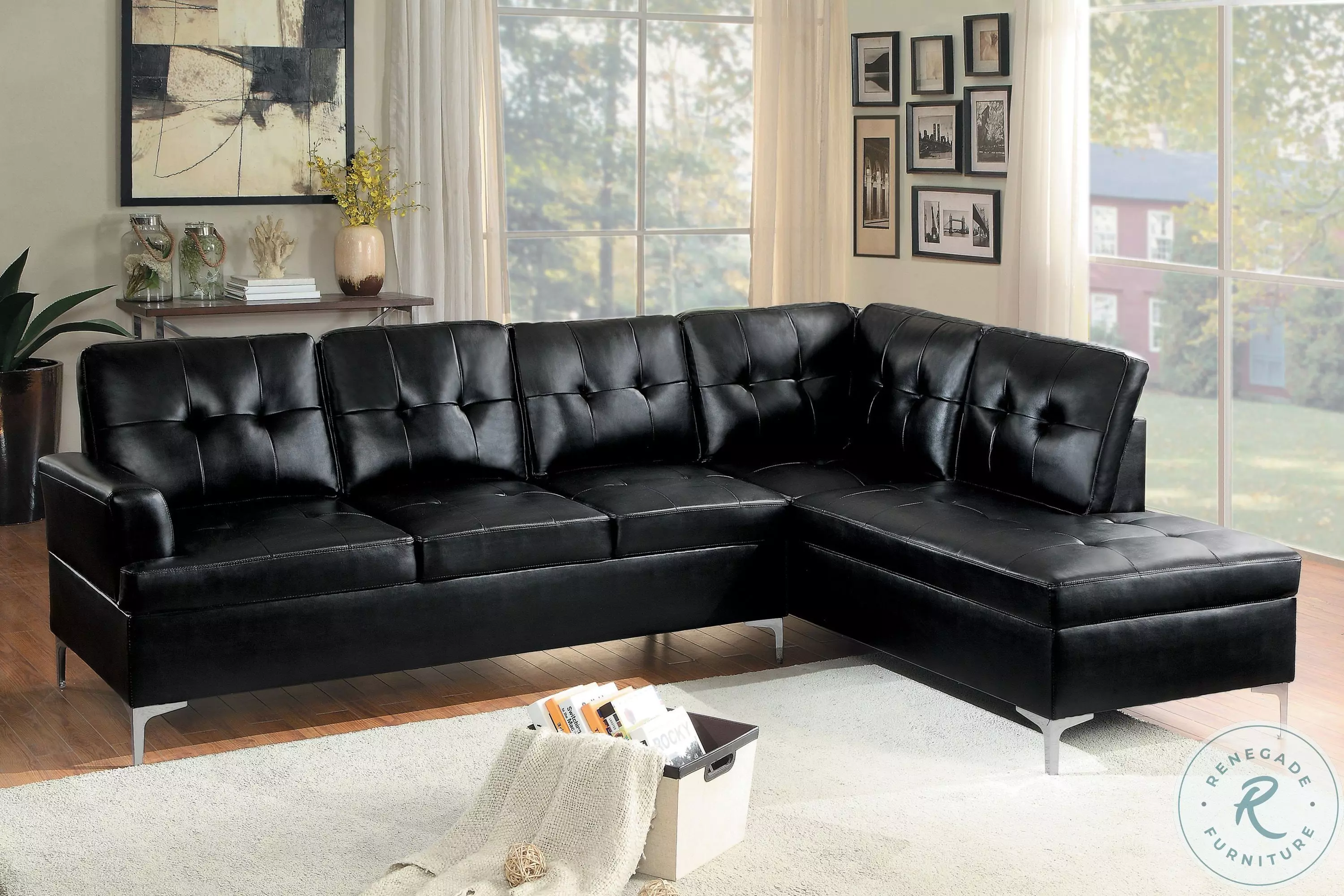Barrington Black Sectional From Home Gallery Stores | Home Gallery 