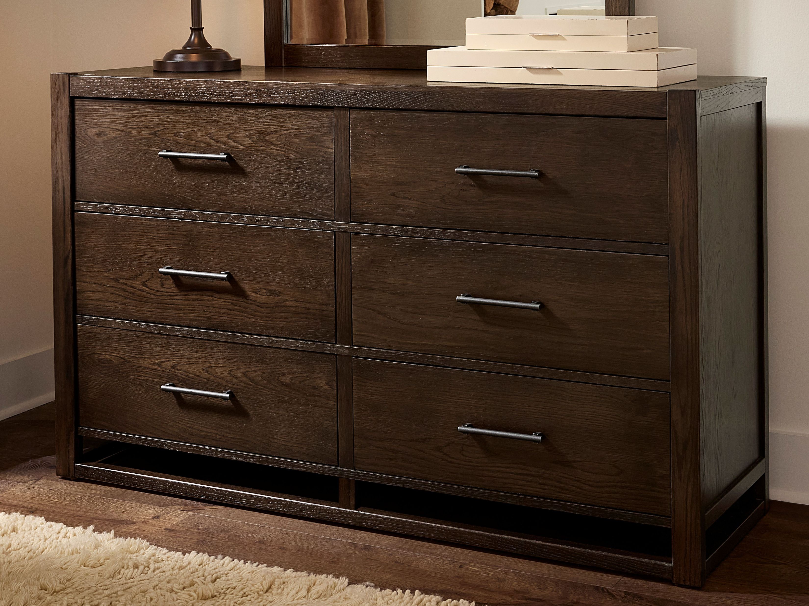 dark brown dresser Modus Furniture Riva Six Drawer in Chocolate (2024) Its traditional FUFU&GAGA Brown Wood Finish 6-Drawer