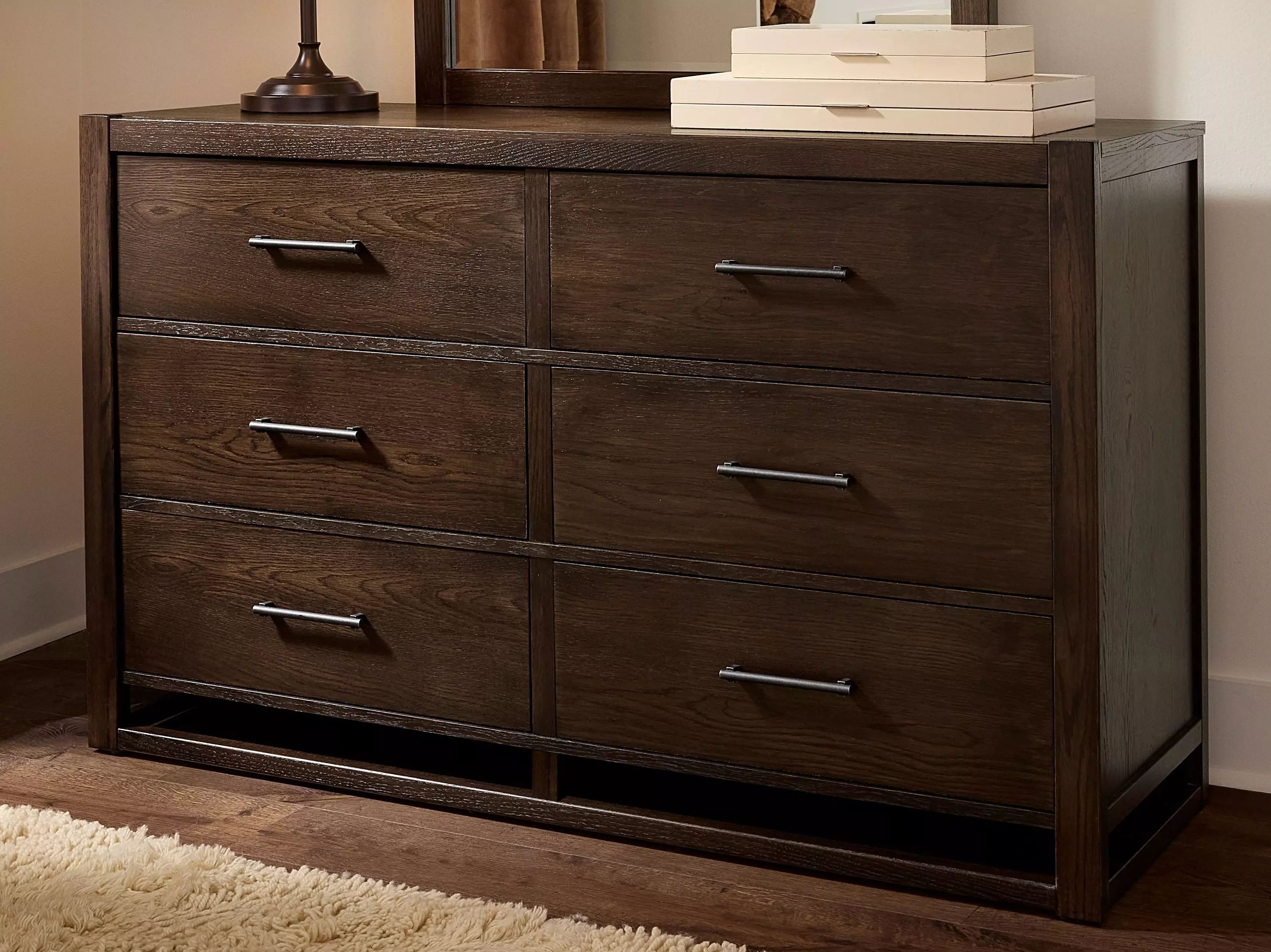 Lodge and Loft Dark Oak 6 Drawer Dresser