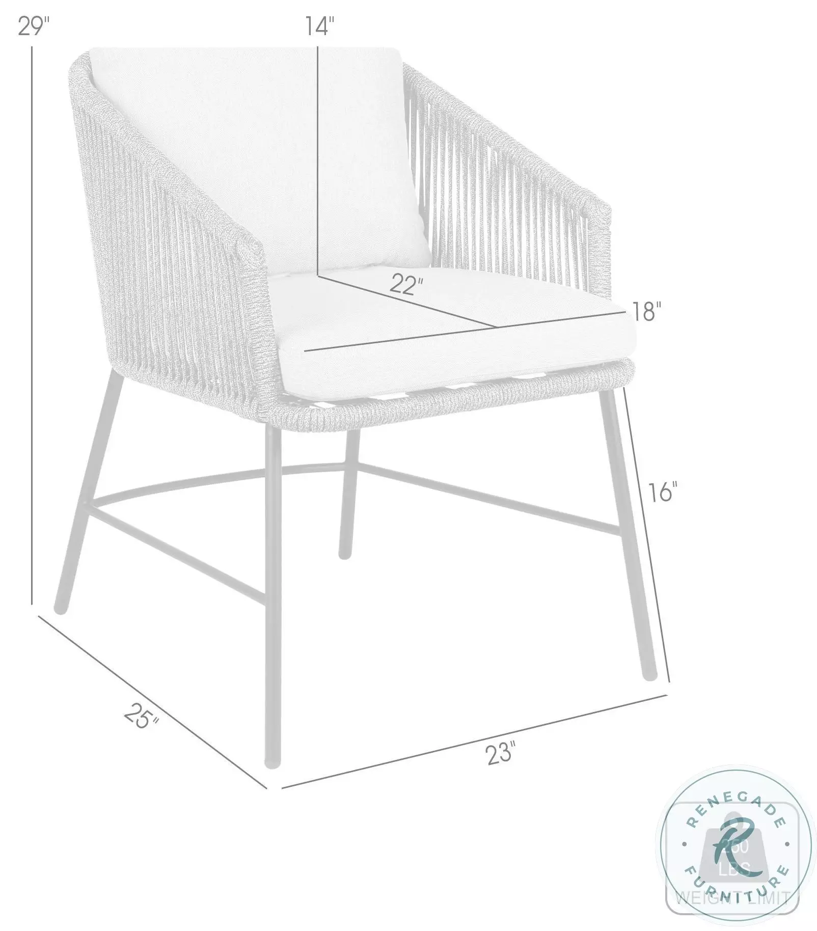 Calica Outdoor Patio Gray Dining Chair