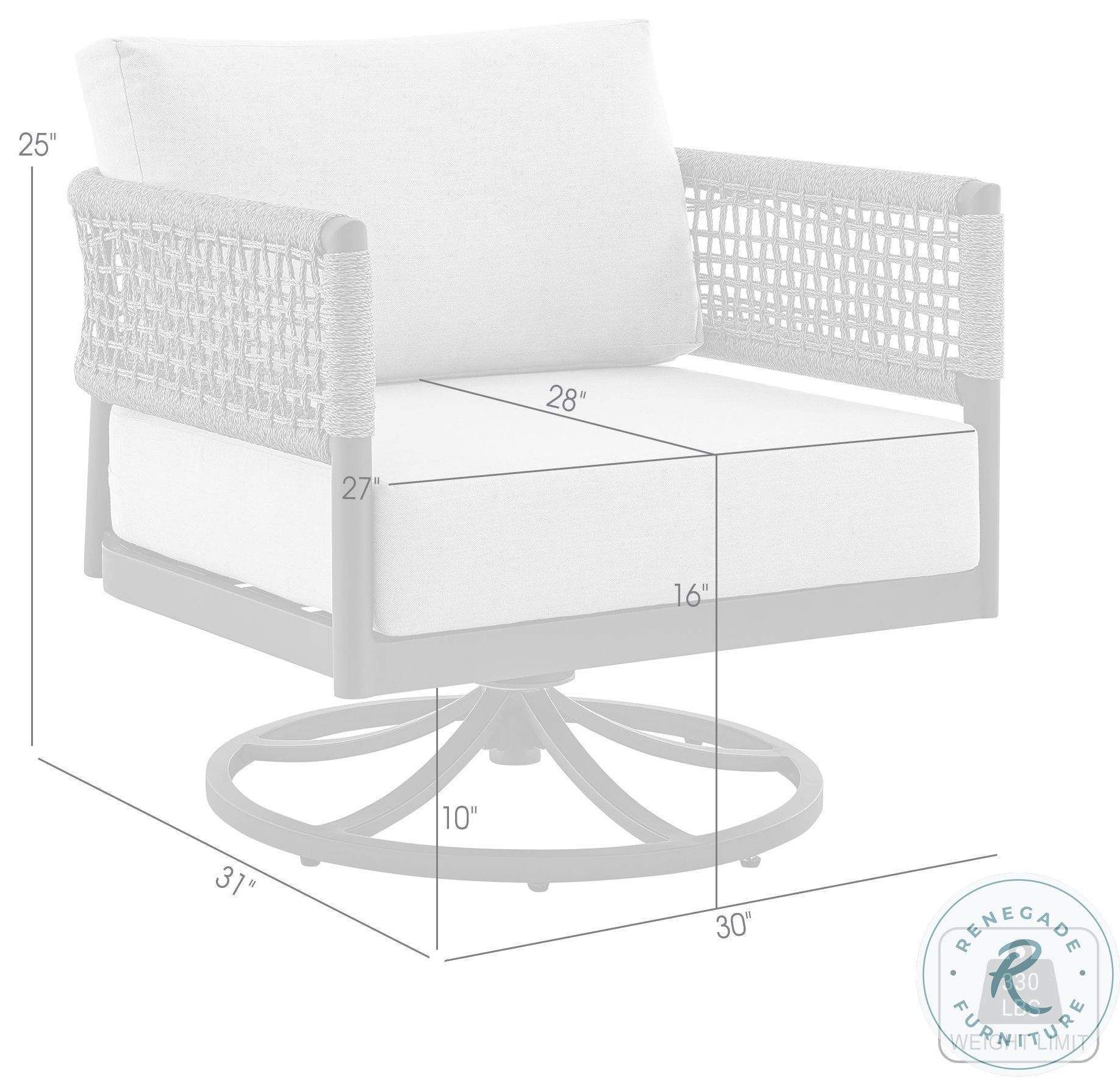 Alegria Gray Outdoor Patio Swivel Rocking Chair