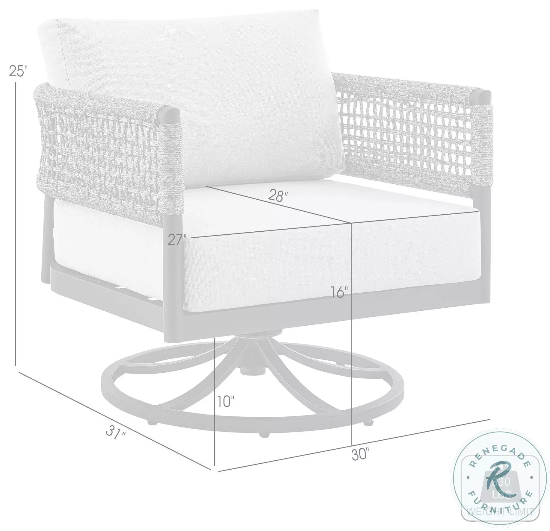 Alegria Gray Outdoor Patio Swivel Rocking Chair