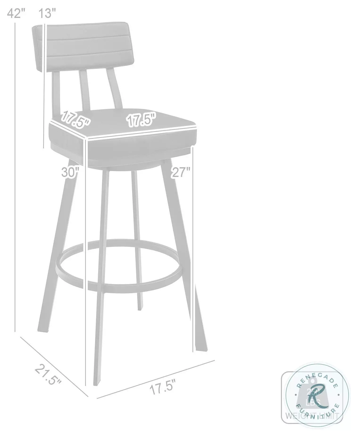 Jinab Black Swivel Bar Stool