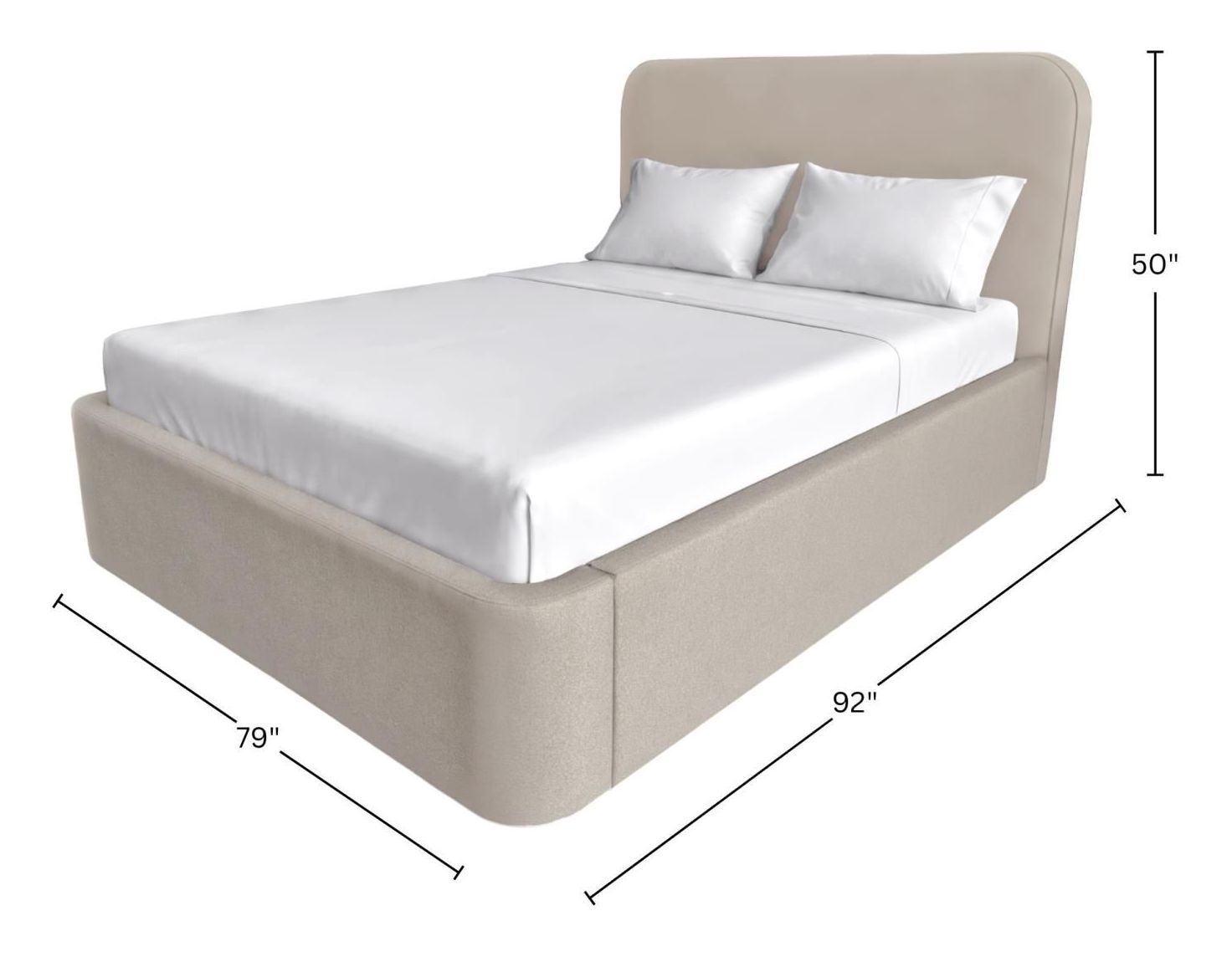 Dawson Light Gray California King Upholstered Platform Bed