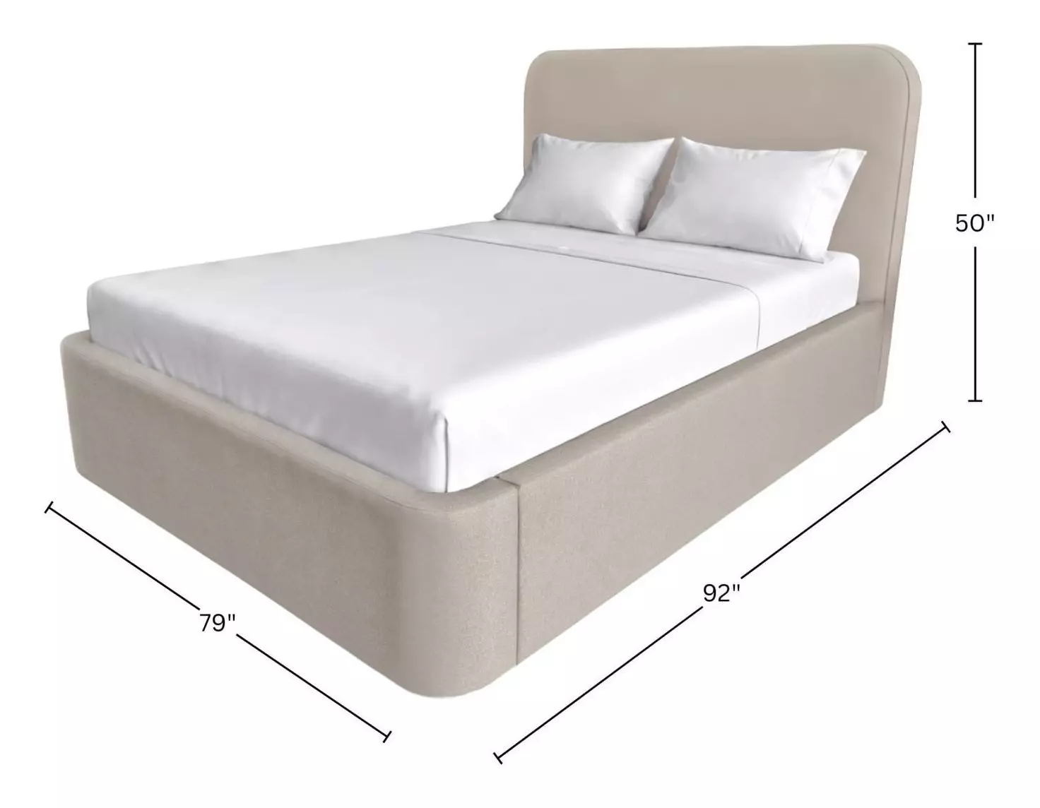 Dawson Light Gray California King Upholstered Platform Bed