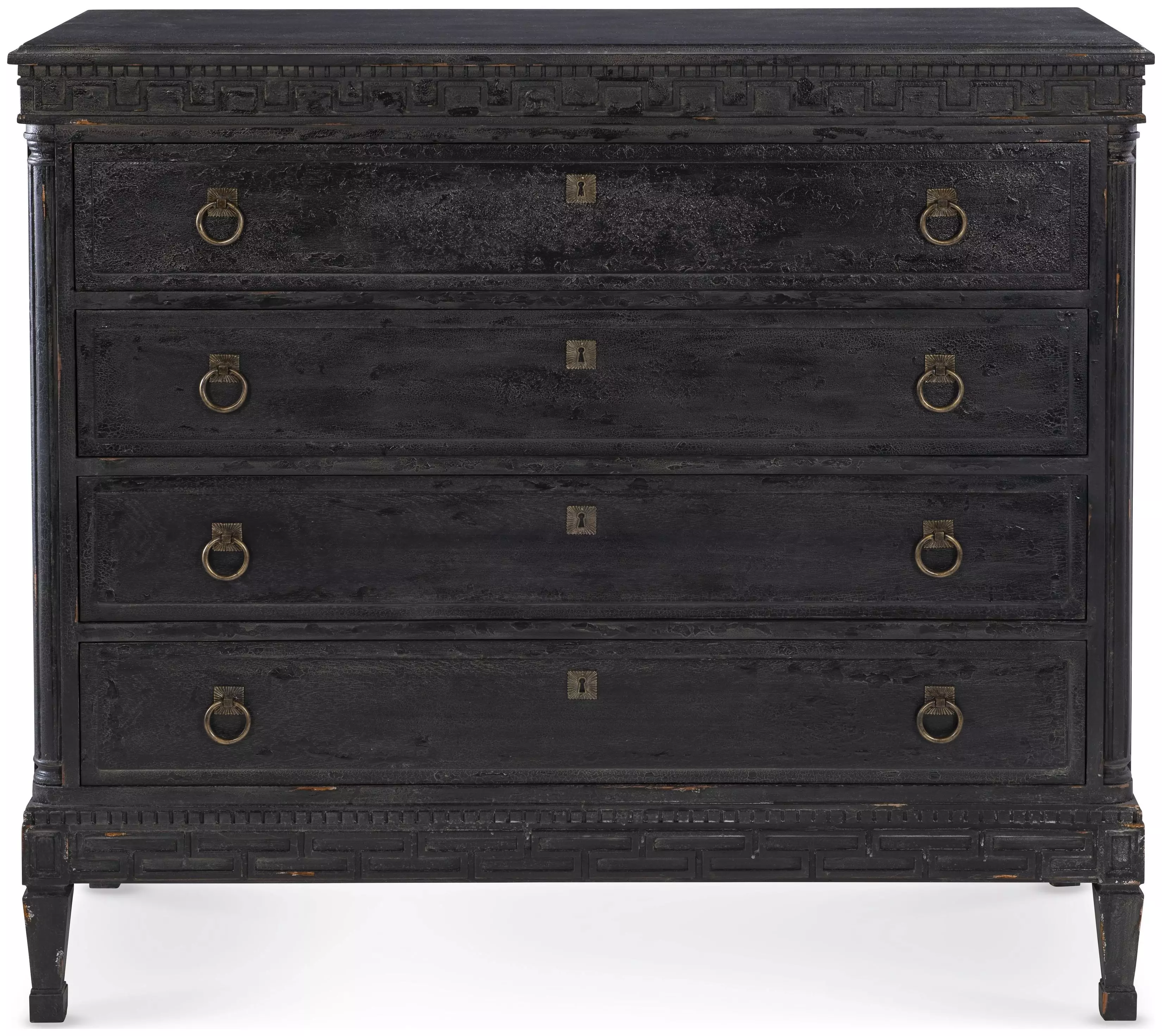 Whitmore Updated Traditional Weathered Black Wood Dresser