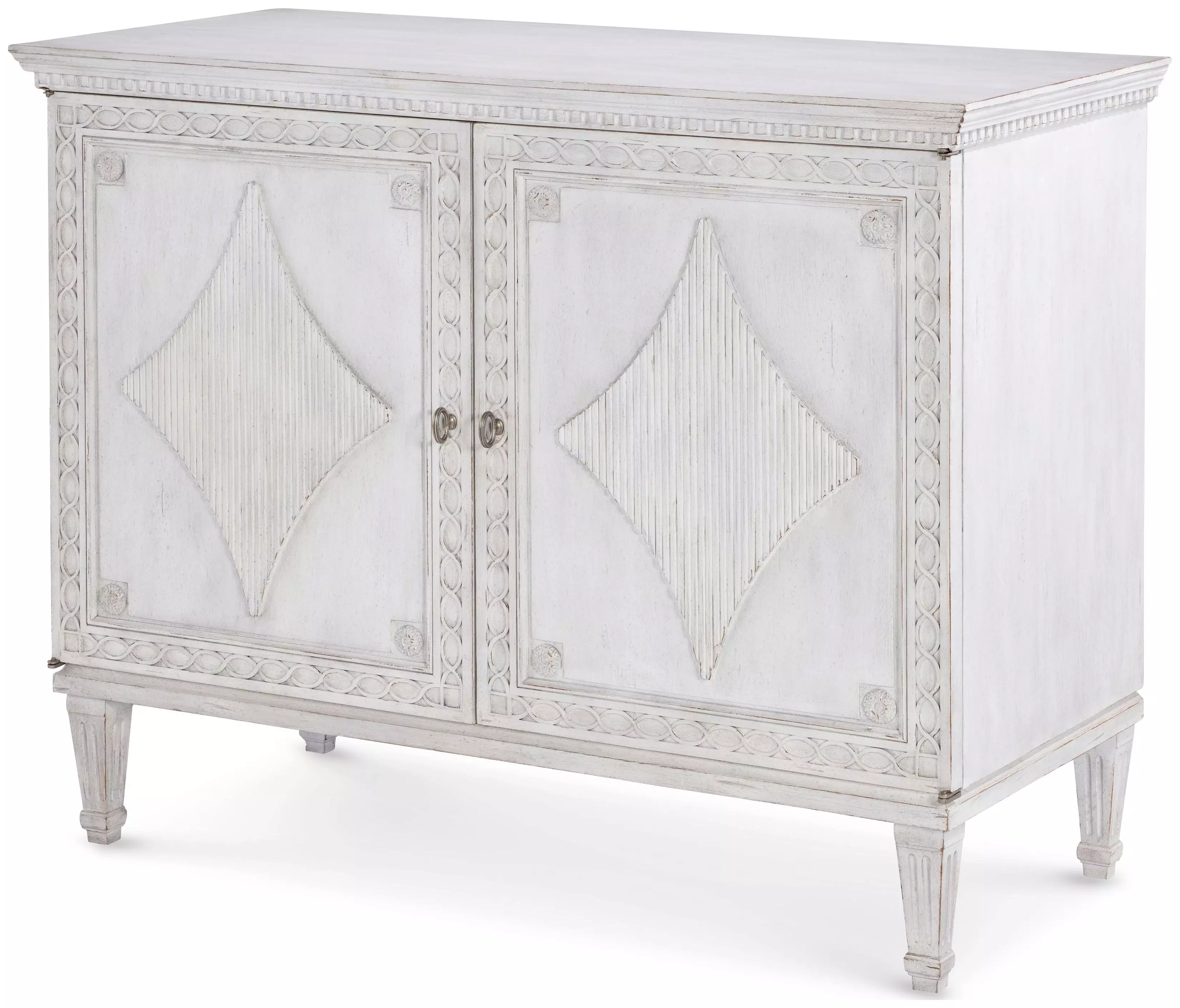 Elspeth Updated Traditional Antique White Mahogany Wood Chest