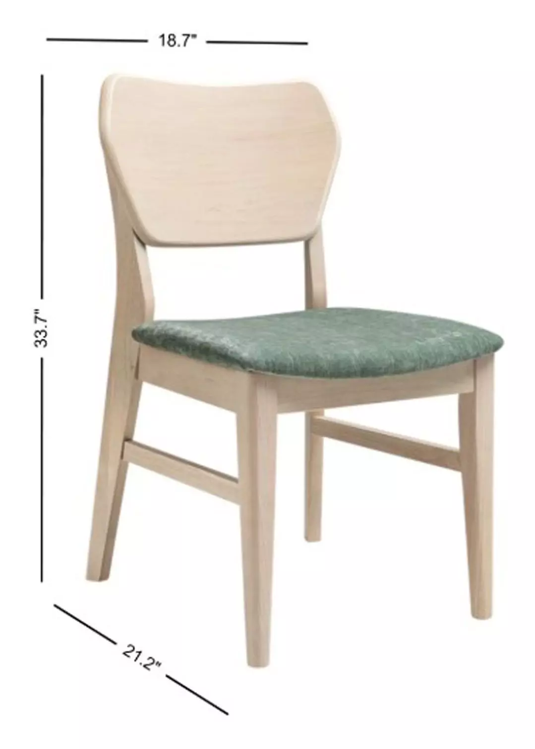 West End Sage Green and Natural Maple Upholstered Side Chair Set of 2