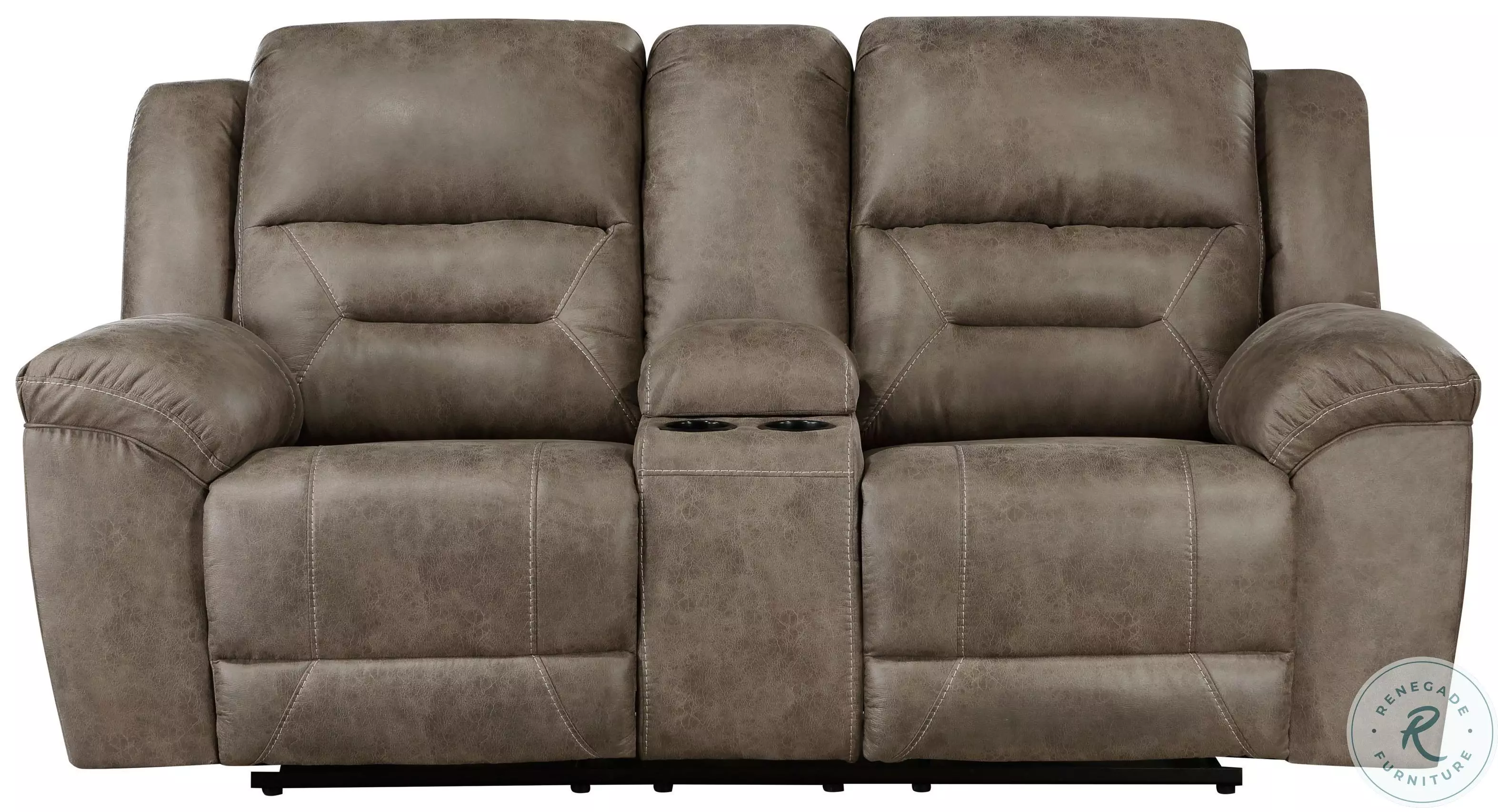 Hazen Brown Double Reclining Console Loveseat From Homelegance
