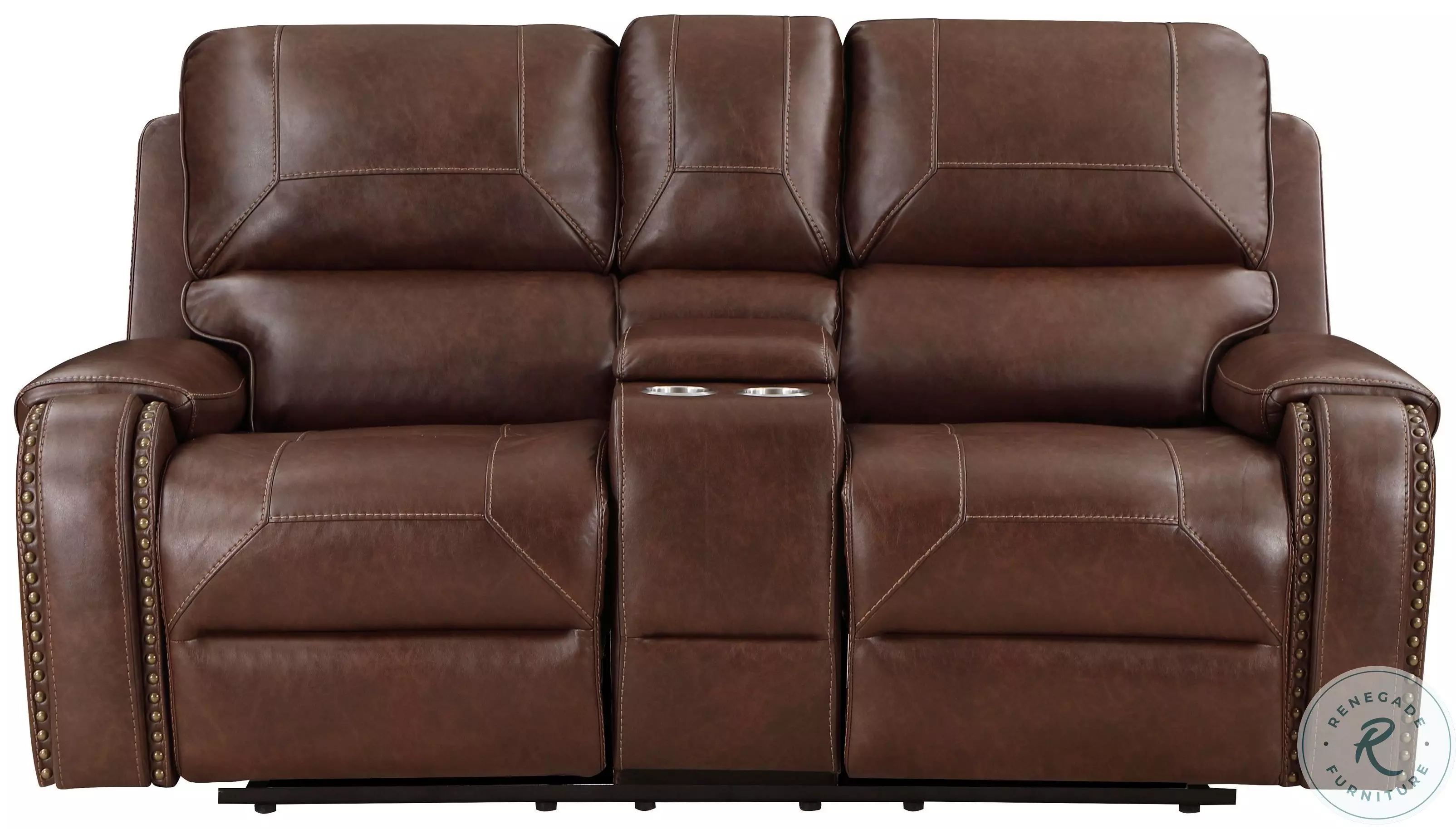 Newnan Brown Double Reclining Living Room Set with Center Drop