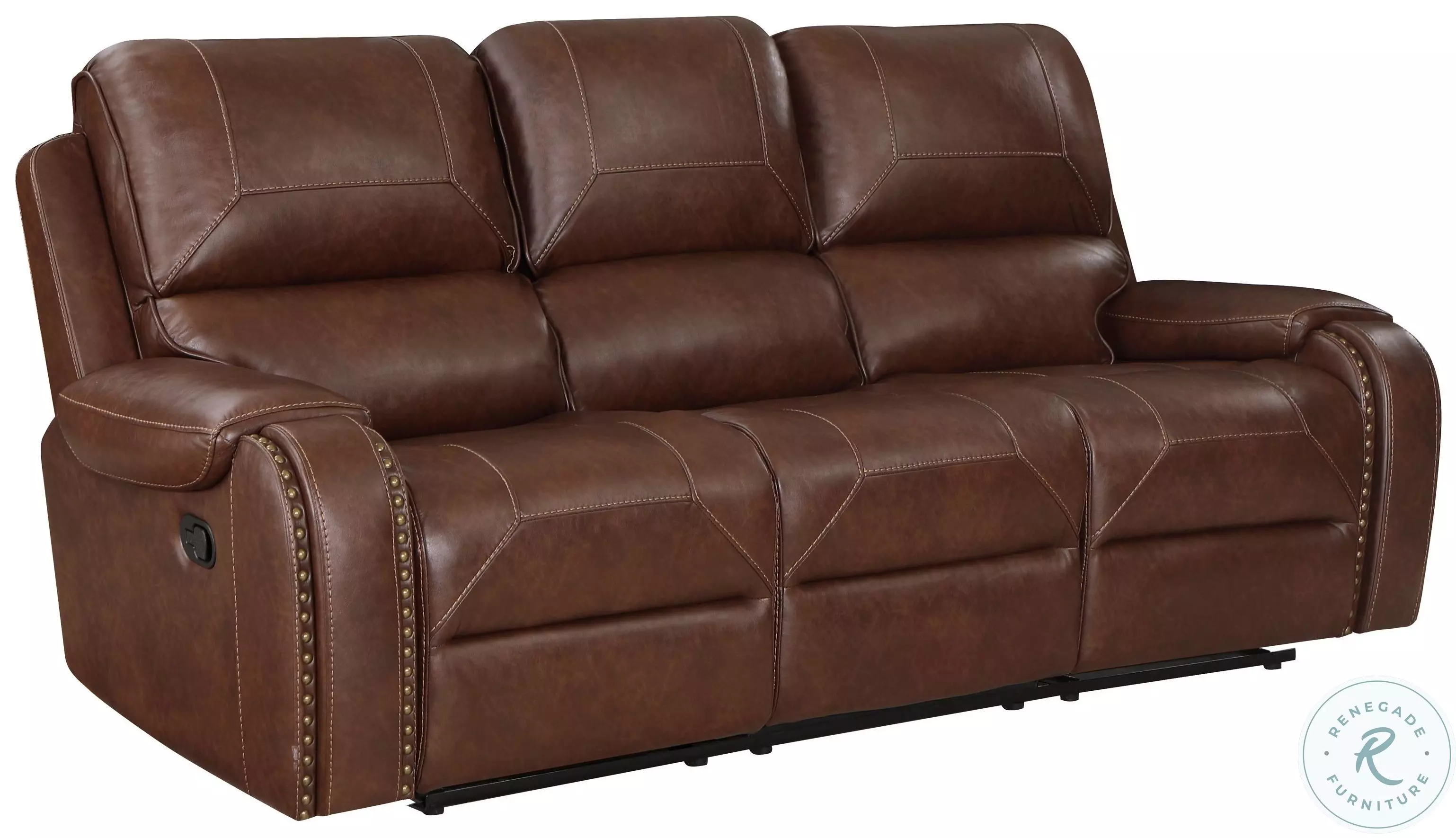 Newnan Brown Double Reclining Living Room Set with Center