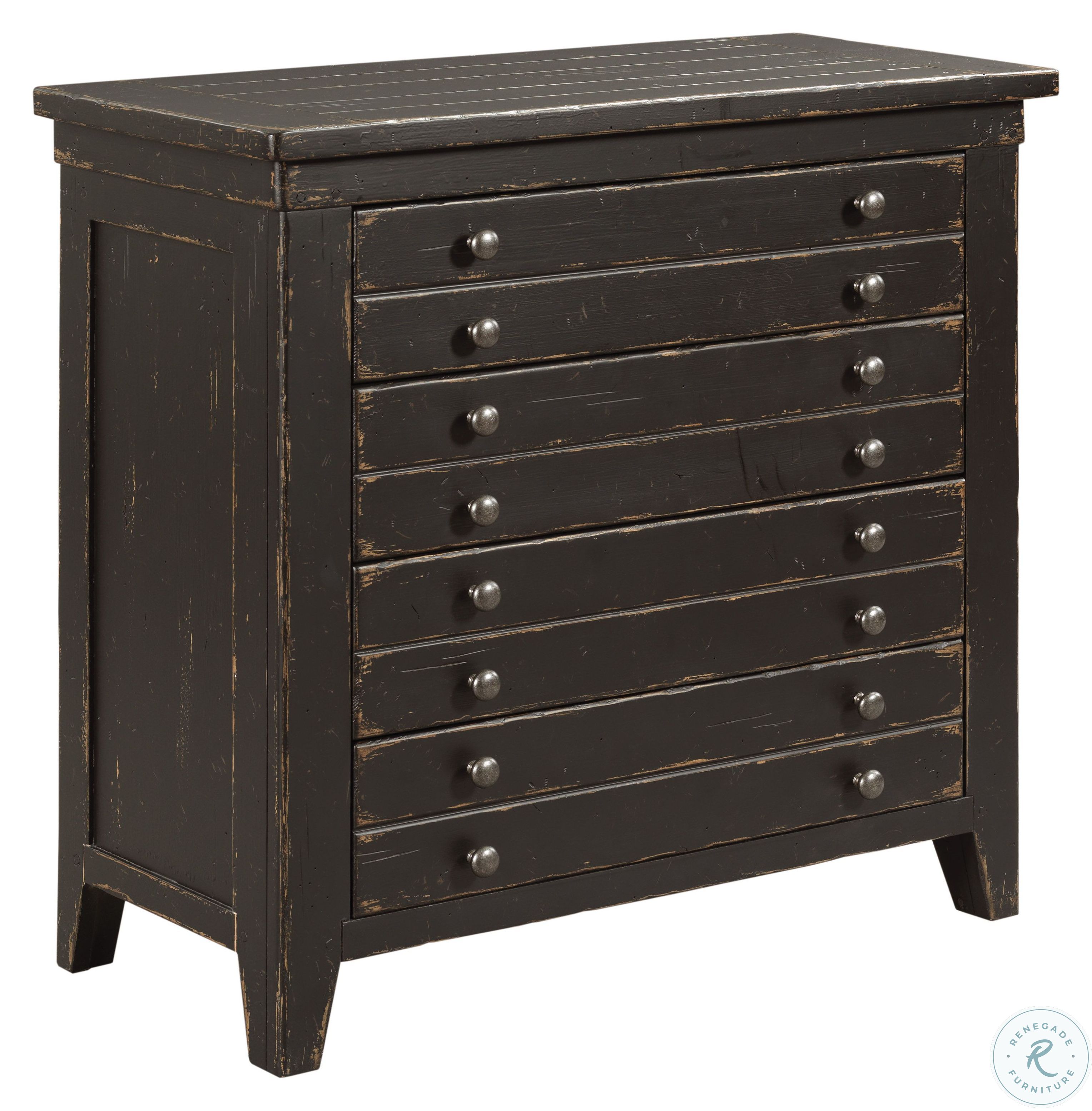Mill House Map Anvil Black Drawer Bedside Chest From Kincaid