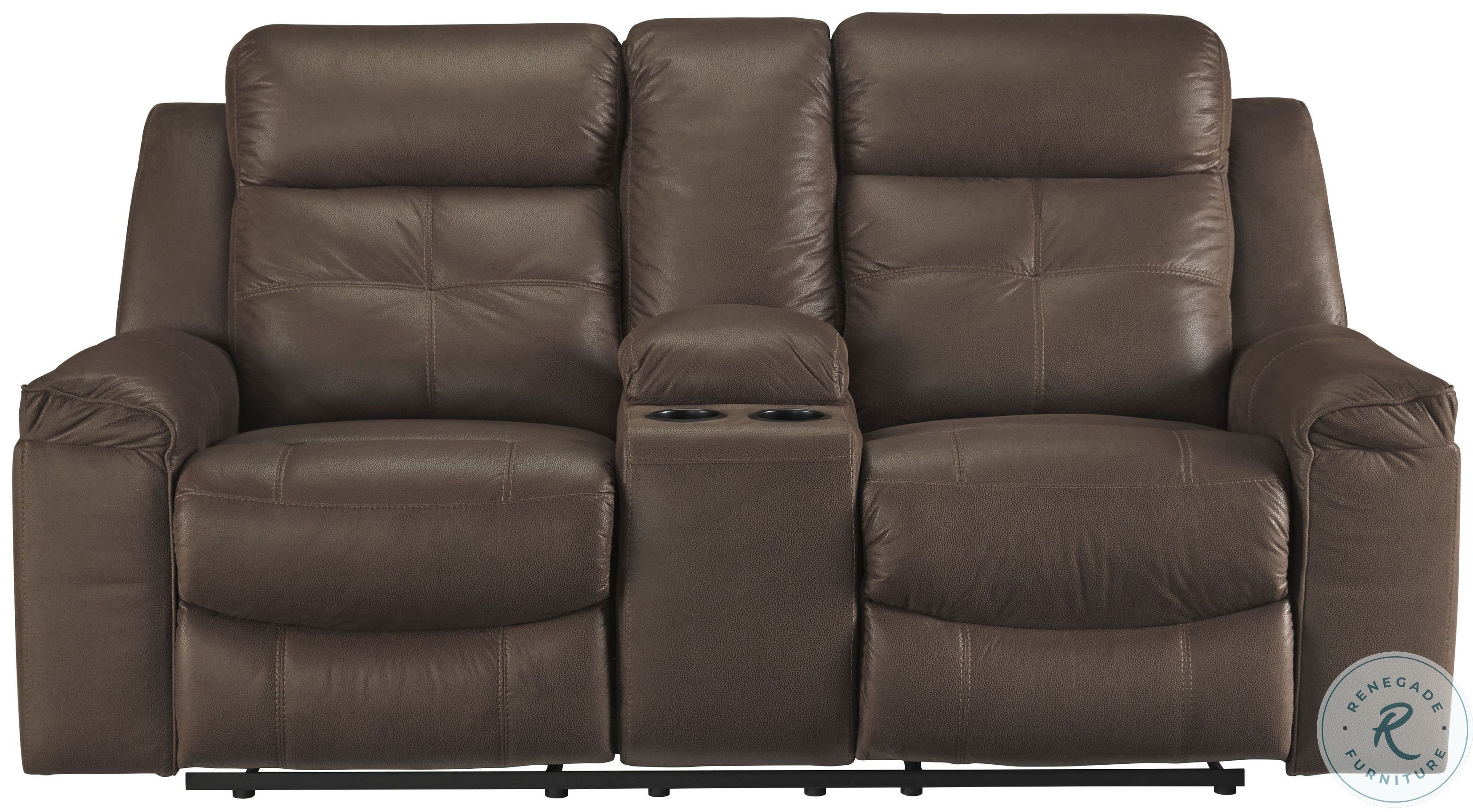 Jesolo Brown Double Reclining Console Loveseat from Ashley Coleman