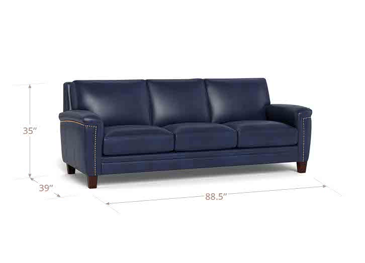 Sherwyn Navy Leather 89
