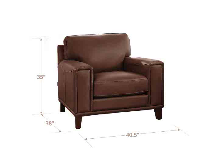 Halwyn Pecan Leather Upholstered Accent Chair