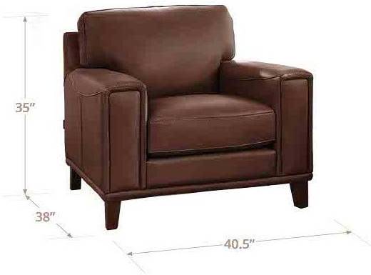 Halwyn Pecan Leather Upholstered Accent Chair
