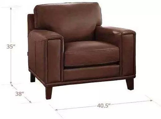 Halwyn Pecan Leather Upholstered Accent Chair