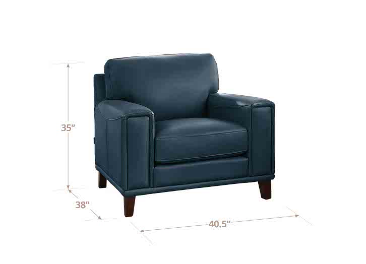 Halwyn Navy Leather Upholstered Accent Chair