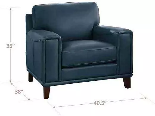 Halwyn Navy Leather Upholstered Accent Chair